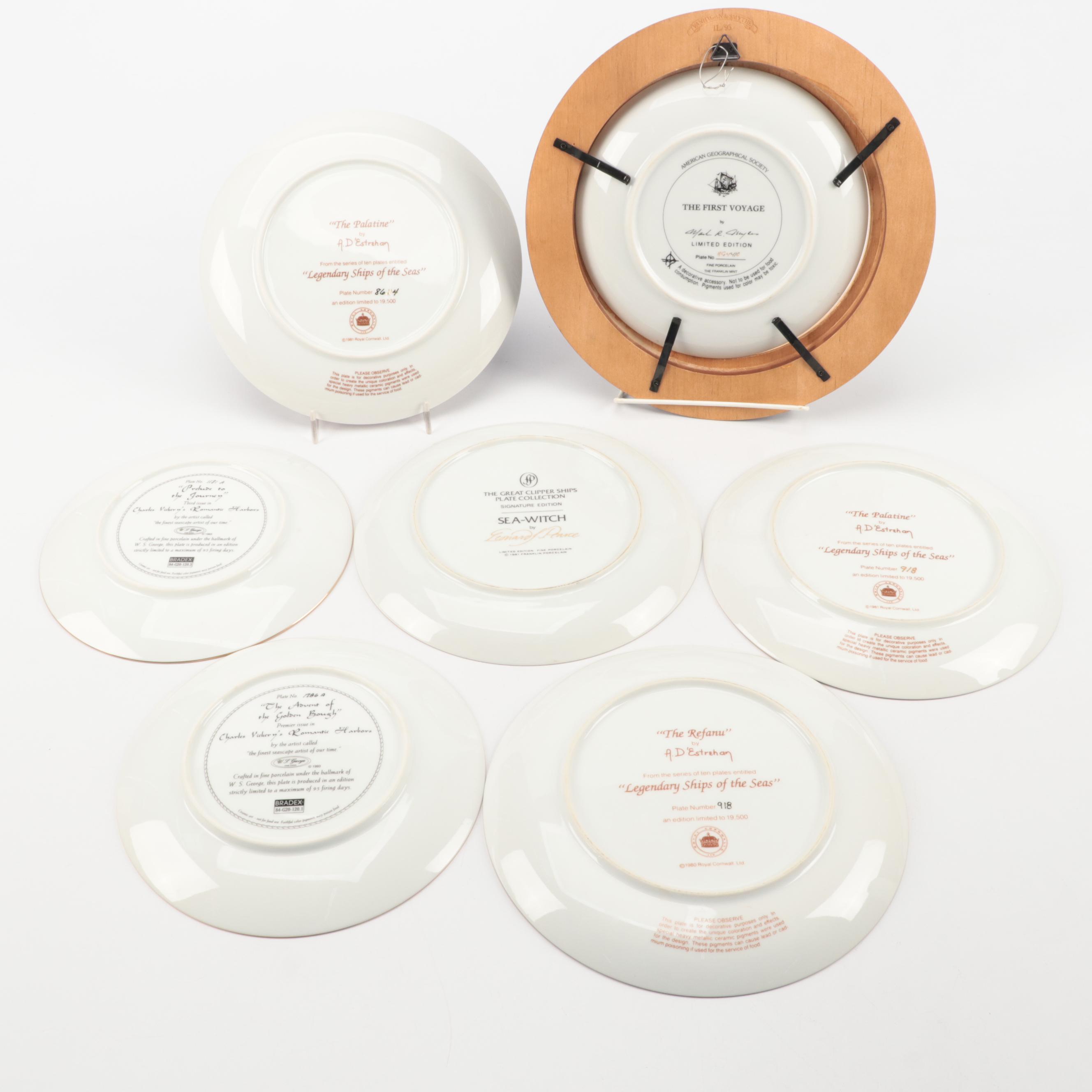 Royal Cornwall "The Palatine" with Other Ship Collector Plates
