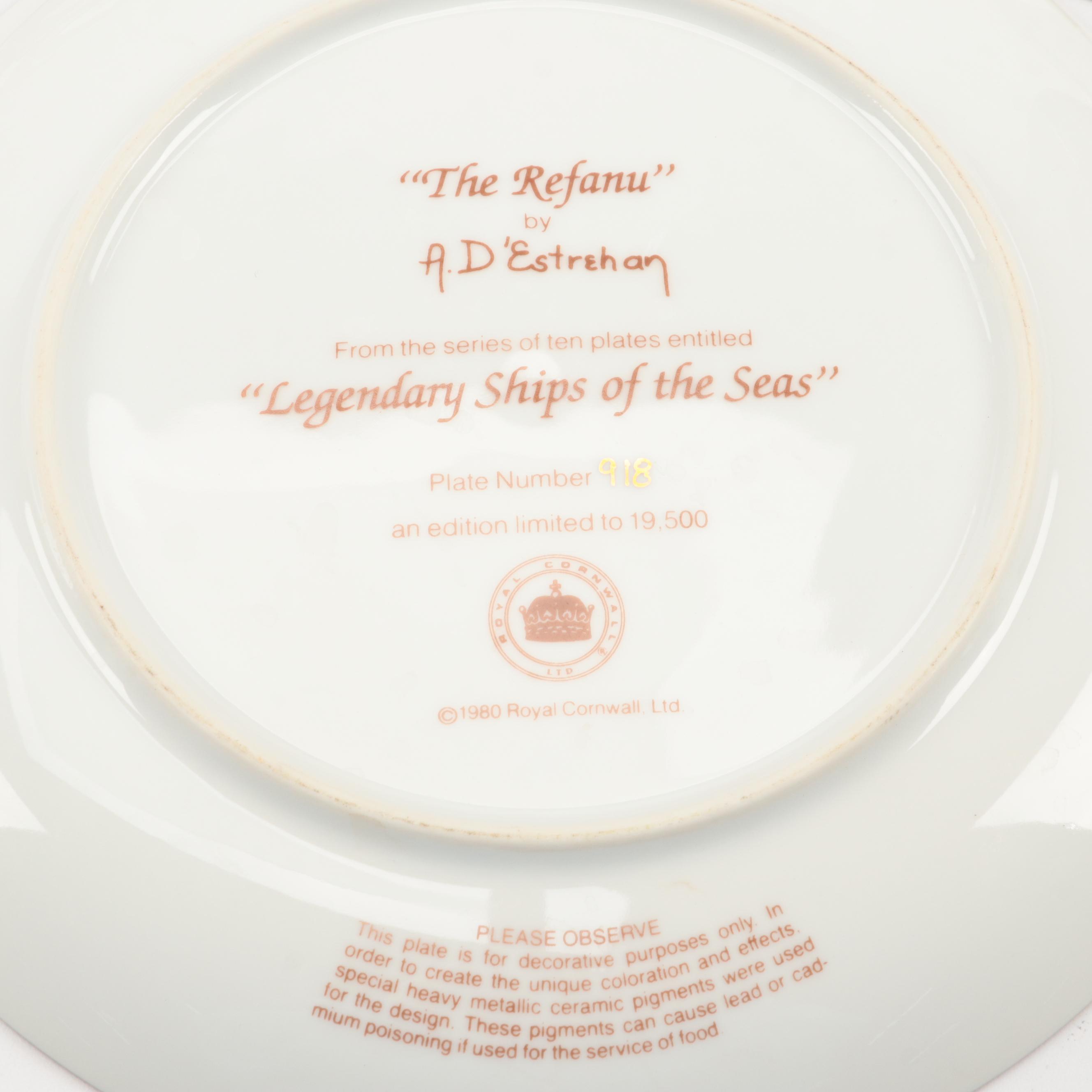 Royal Cornwall "The Palatine" with Other Ship Collector Plates