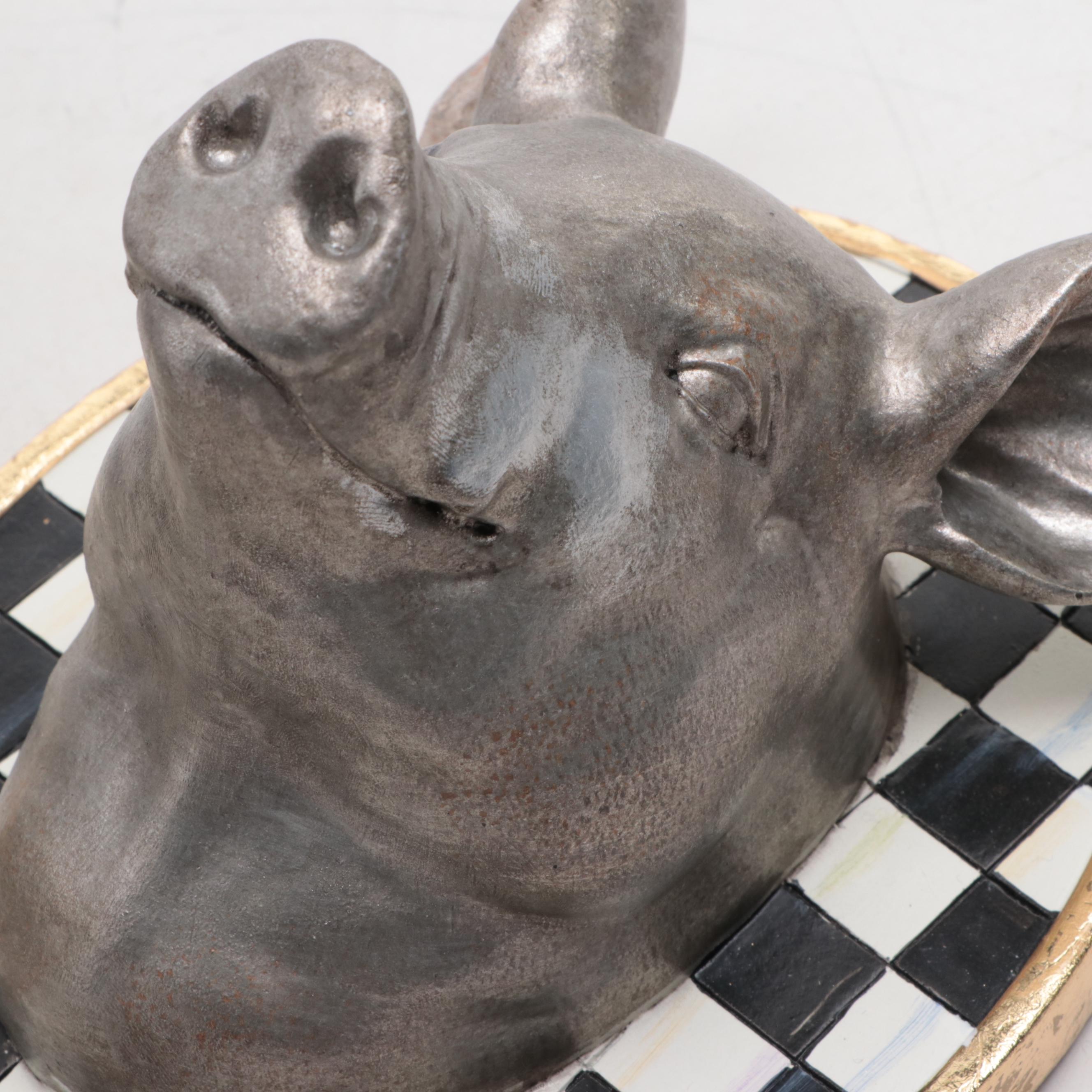 MacKenzie-Childs Courtly Check Pig Wall Hooks