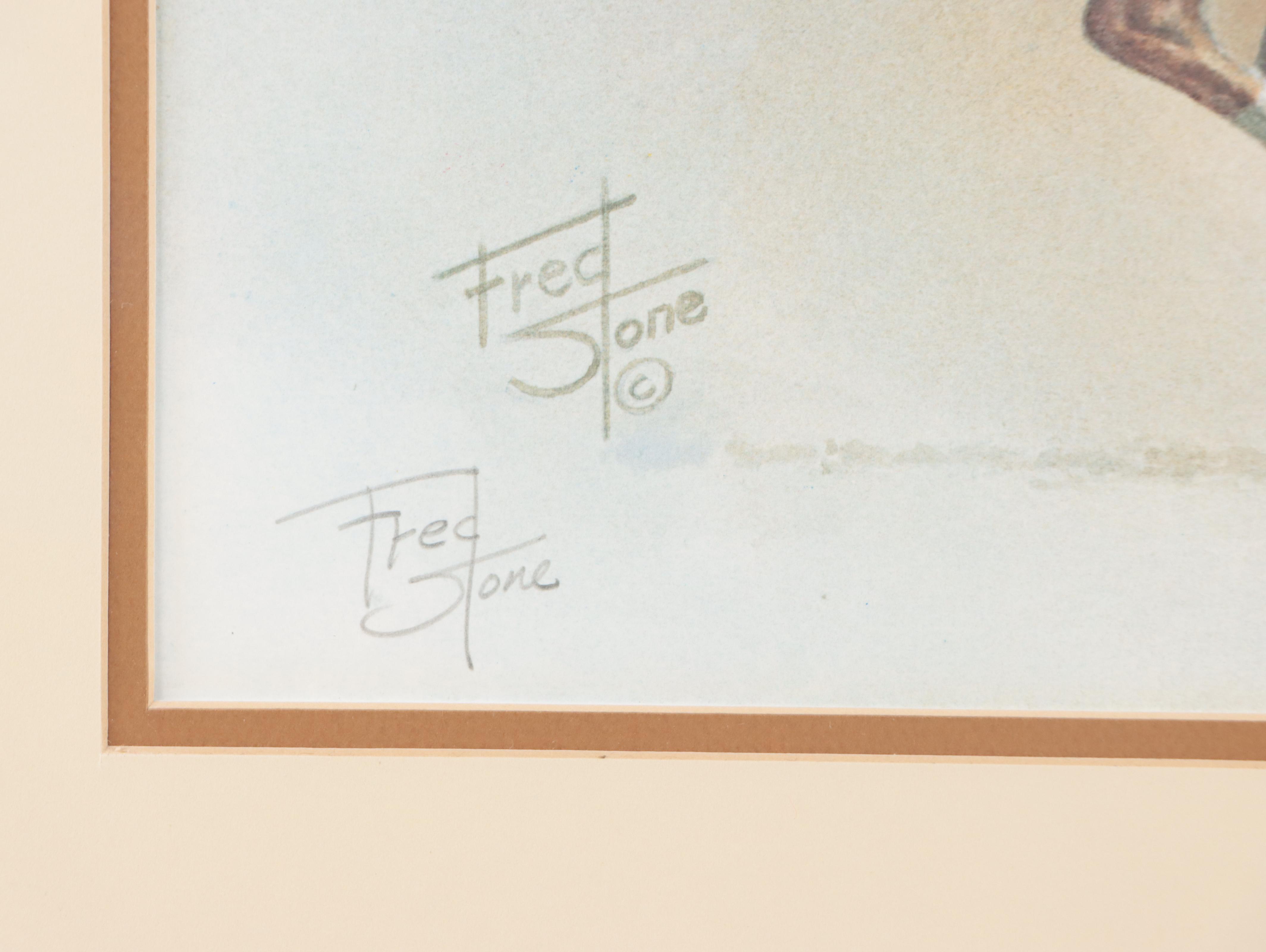 Fred Stone Offset Lithograph of Horse Race "Secretariat: Ron Turcotte up!"