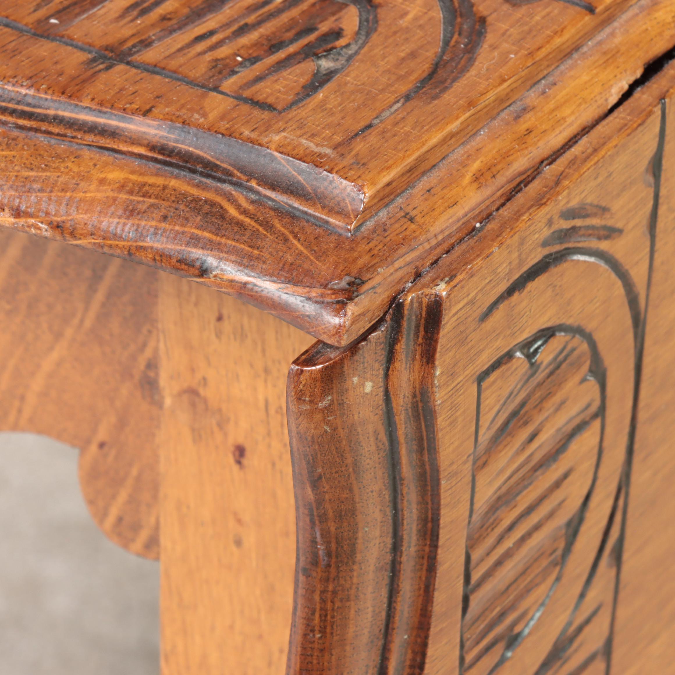 Jacobean Style Carved Oak Gate-Leg Table, Early 20th Century