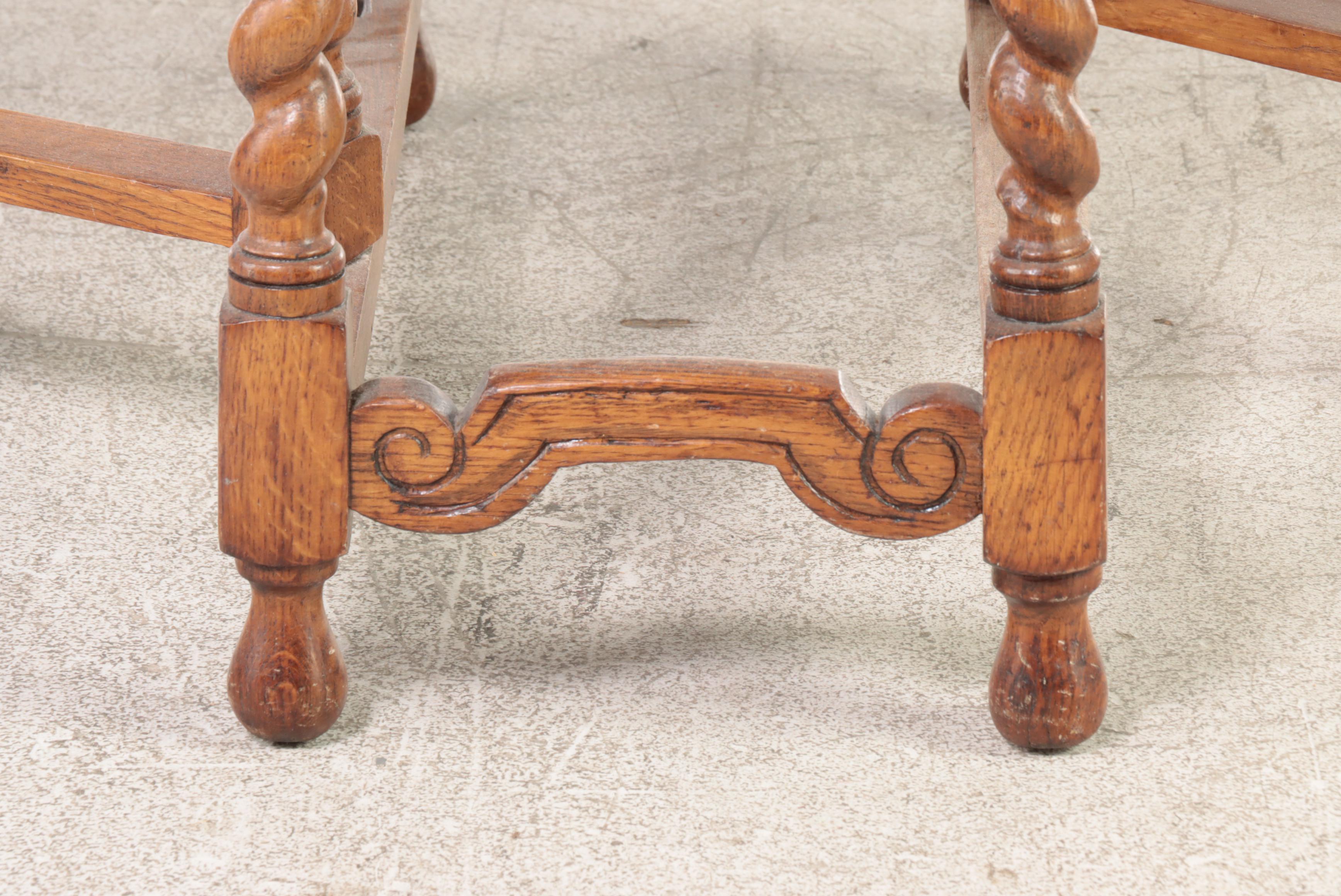 Jacobean Style Carved Oak Gate-Leg Table, Early 20th Century