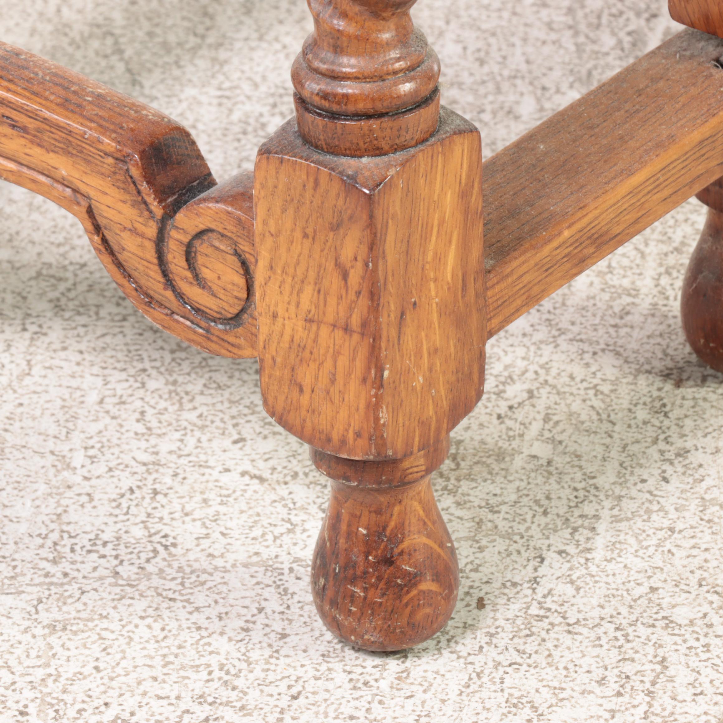 Jacobean Style Carved Oak Gate-Leg Table, Early 20th Century