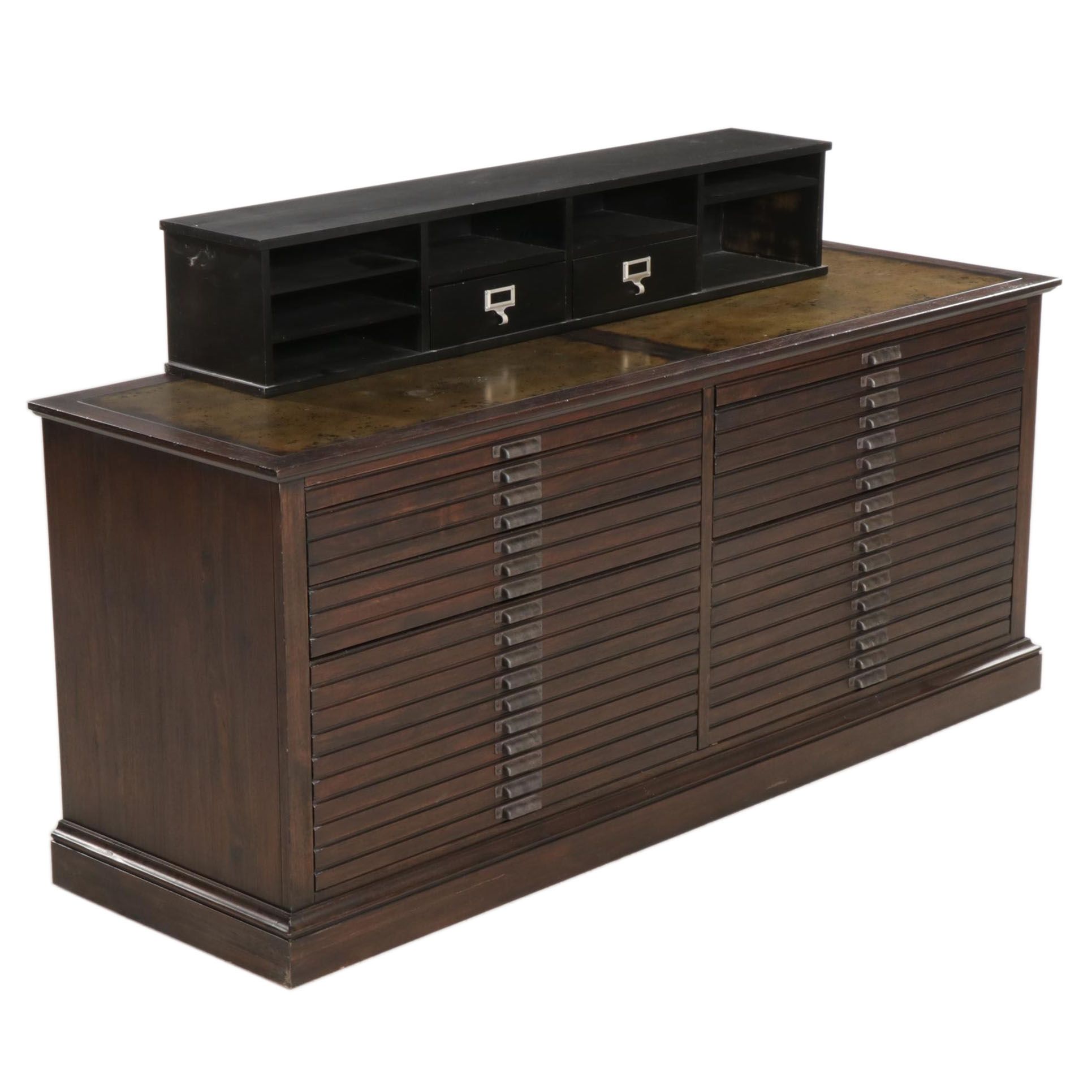 Contemporary Printer's Chest Style Credenza