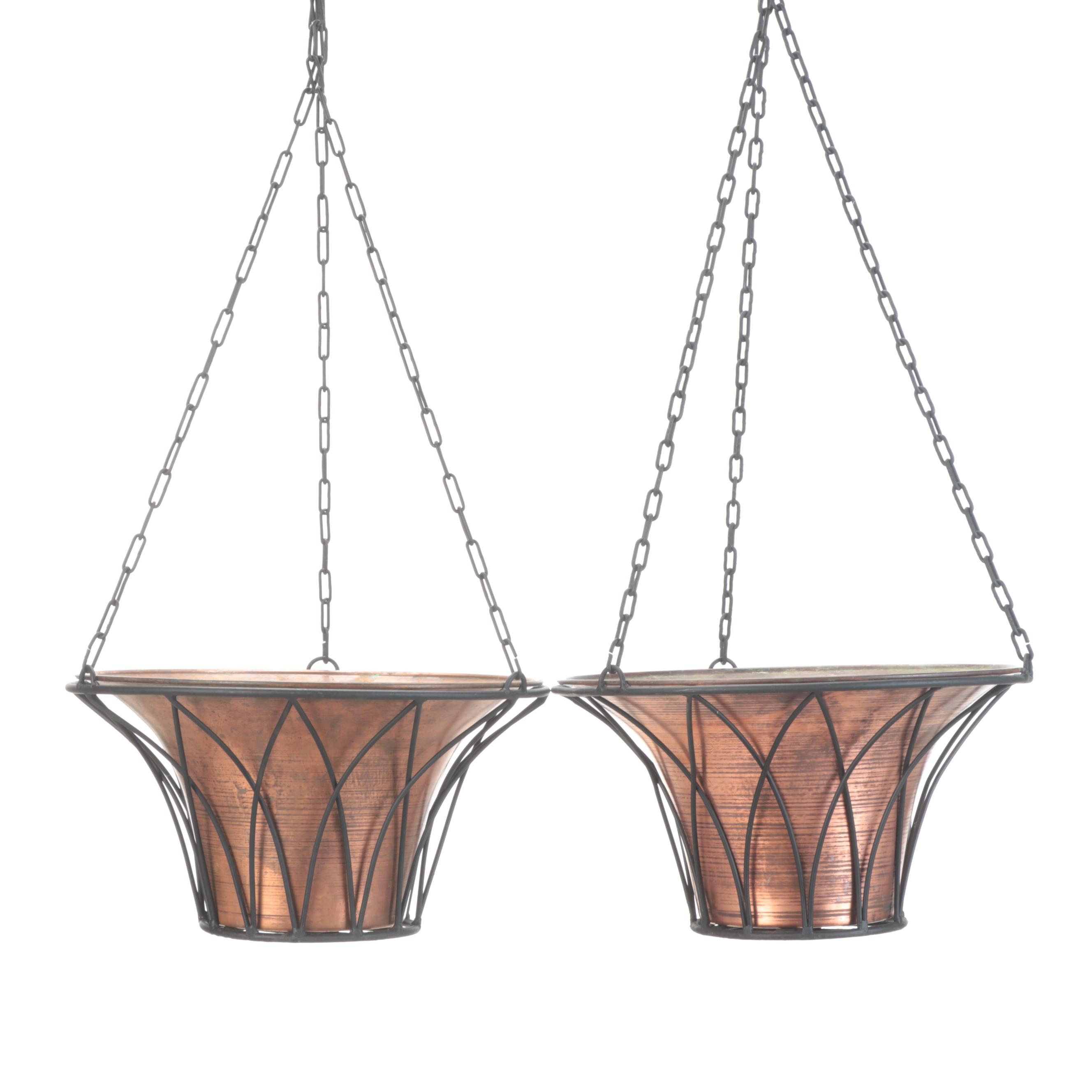 Smith & Hawken Copper Hanging Planters With Frontgate Torches and More