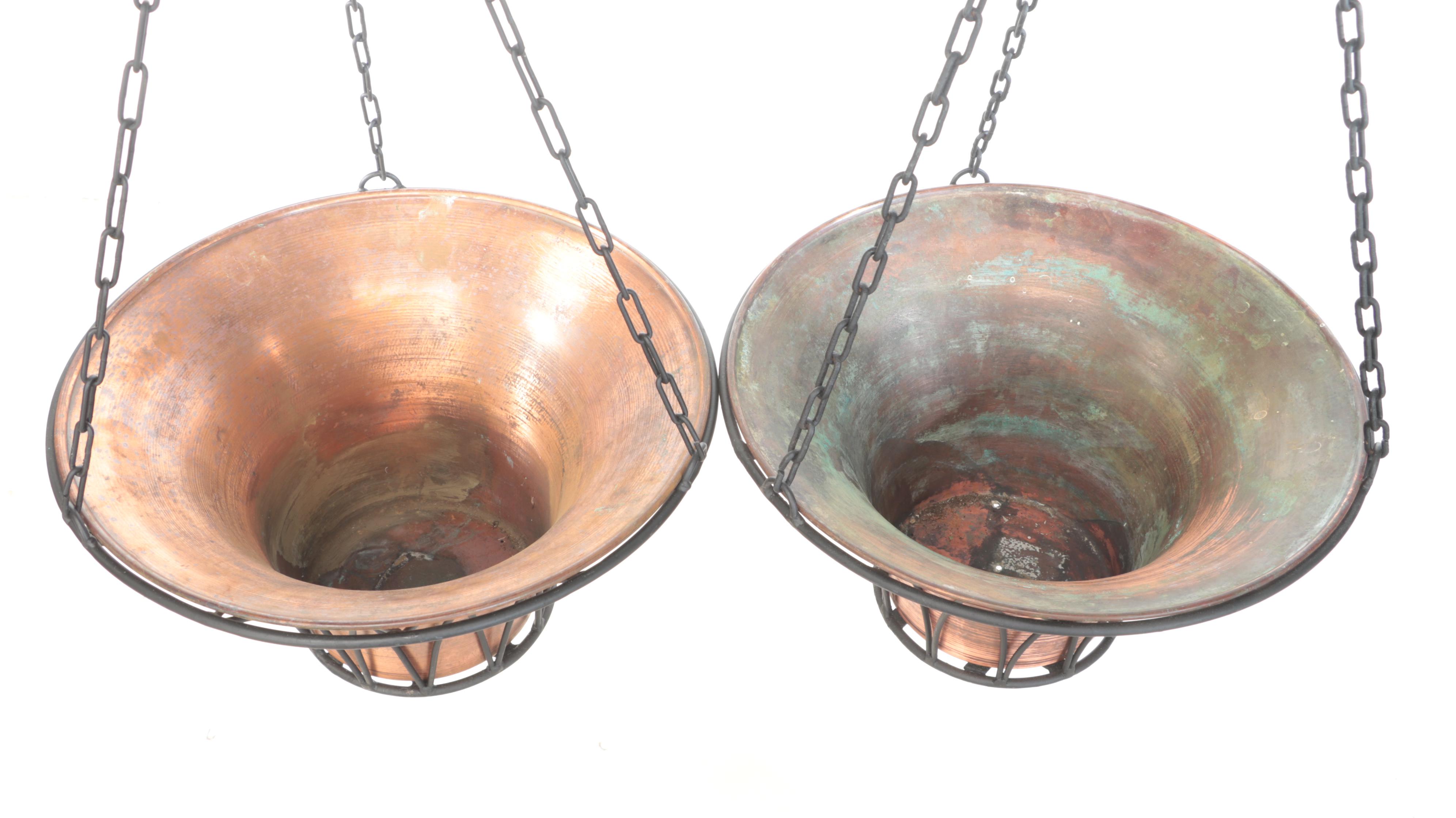 Smith & Hawken Copper Hanging Planters With Frontgate Torches and More