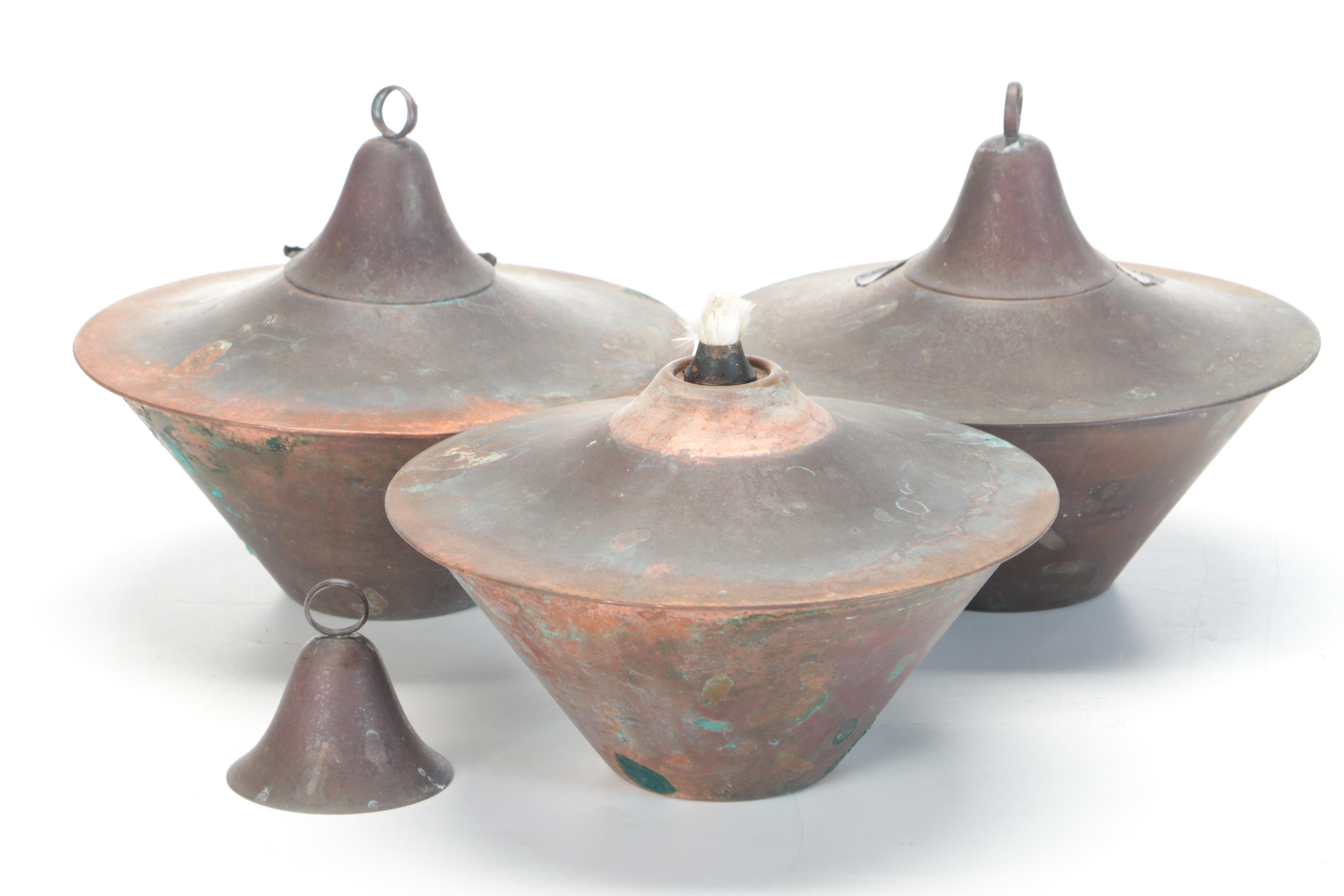 Smith & Hawken Copper Hanging Planters With Frontgate Torches and More