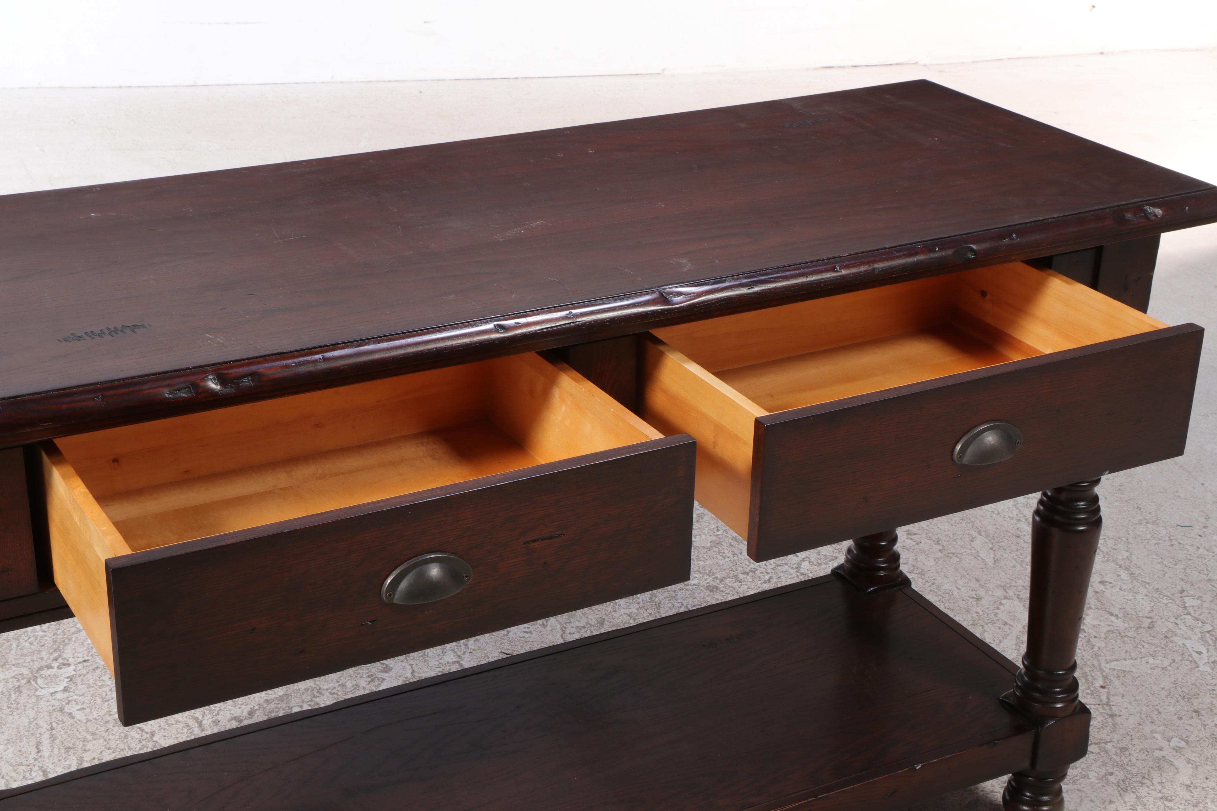 Contemporary Rustic Oak Console Table