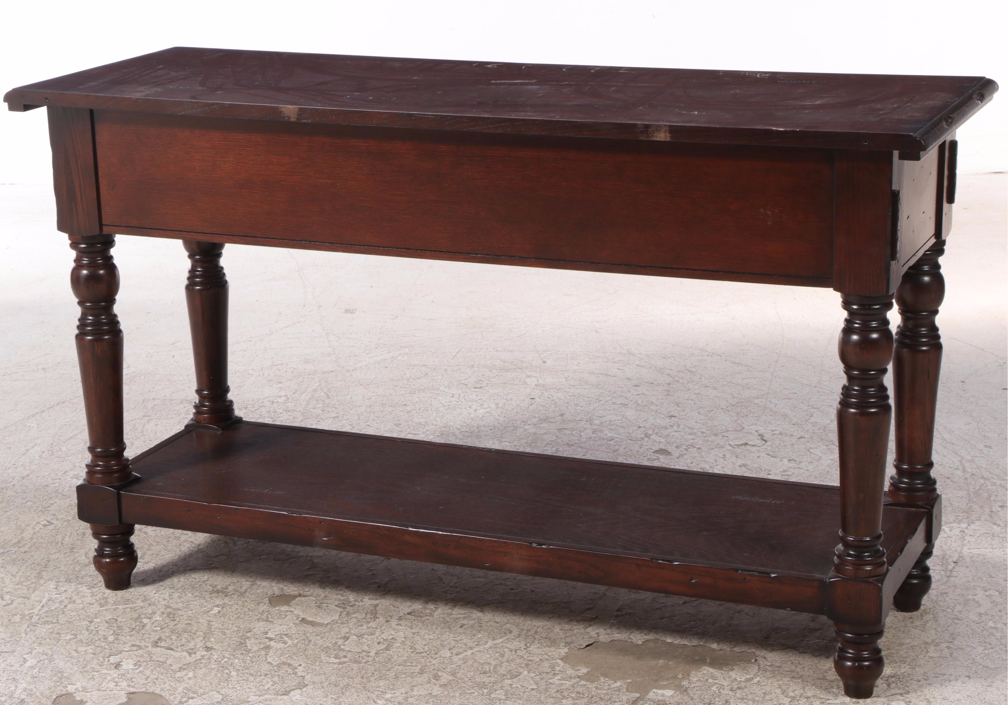 Contemporary Rustic Oak Console Table