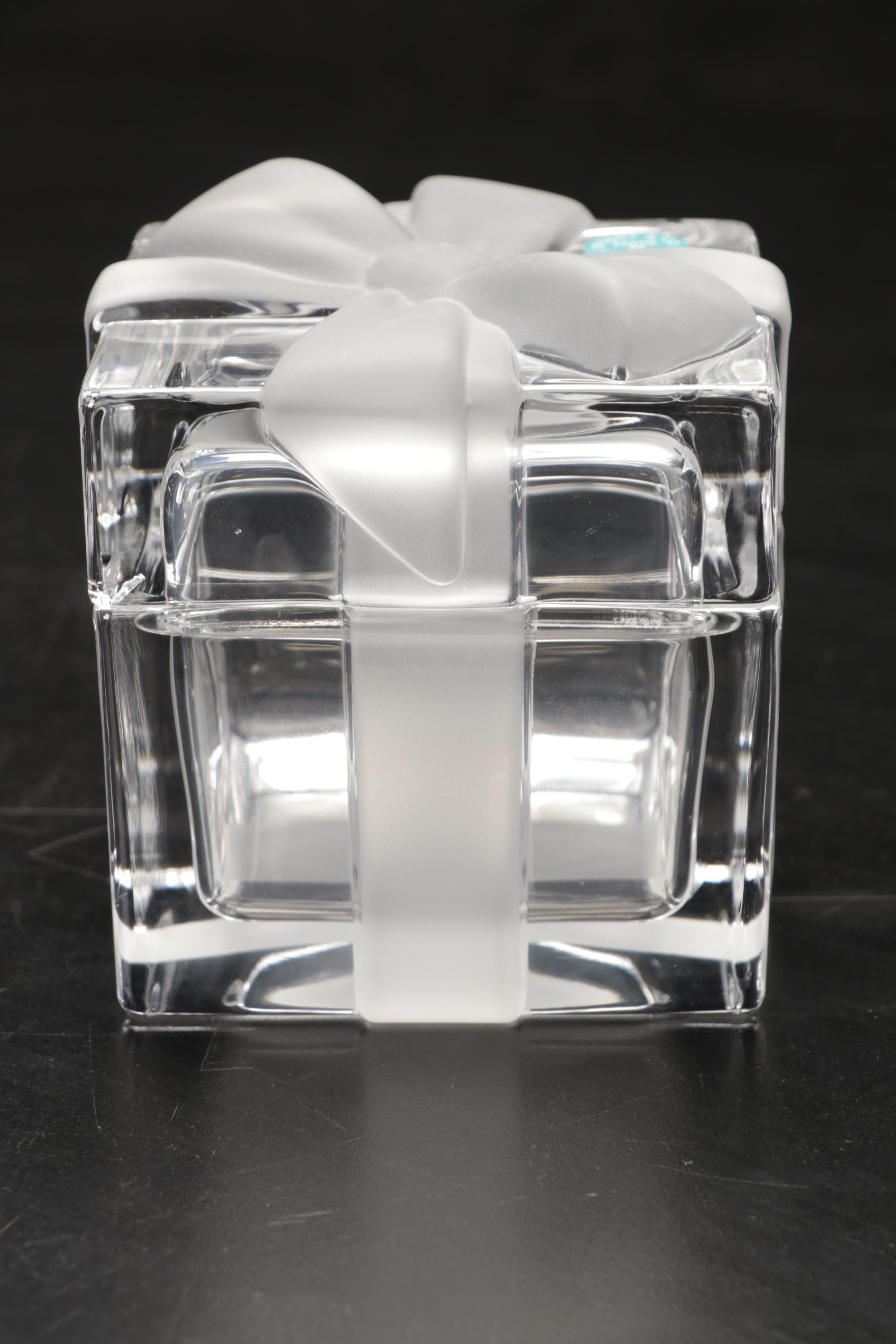 Tiffany & Co. Crystal Present Trinket Box