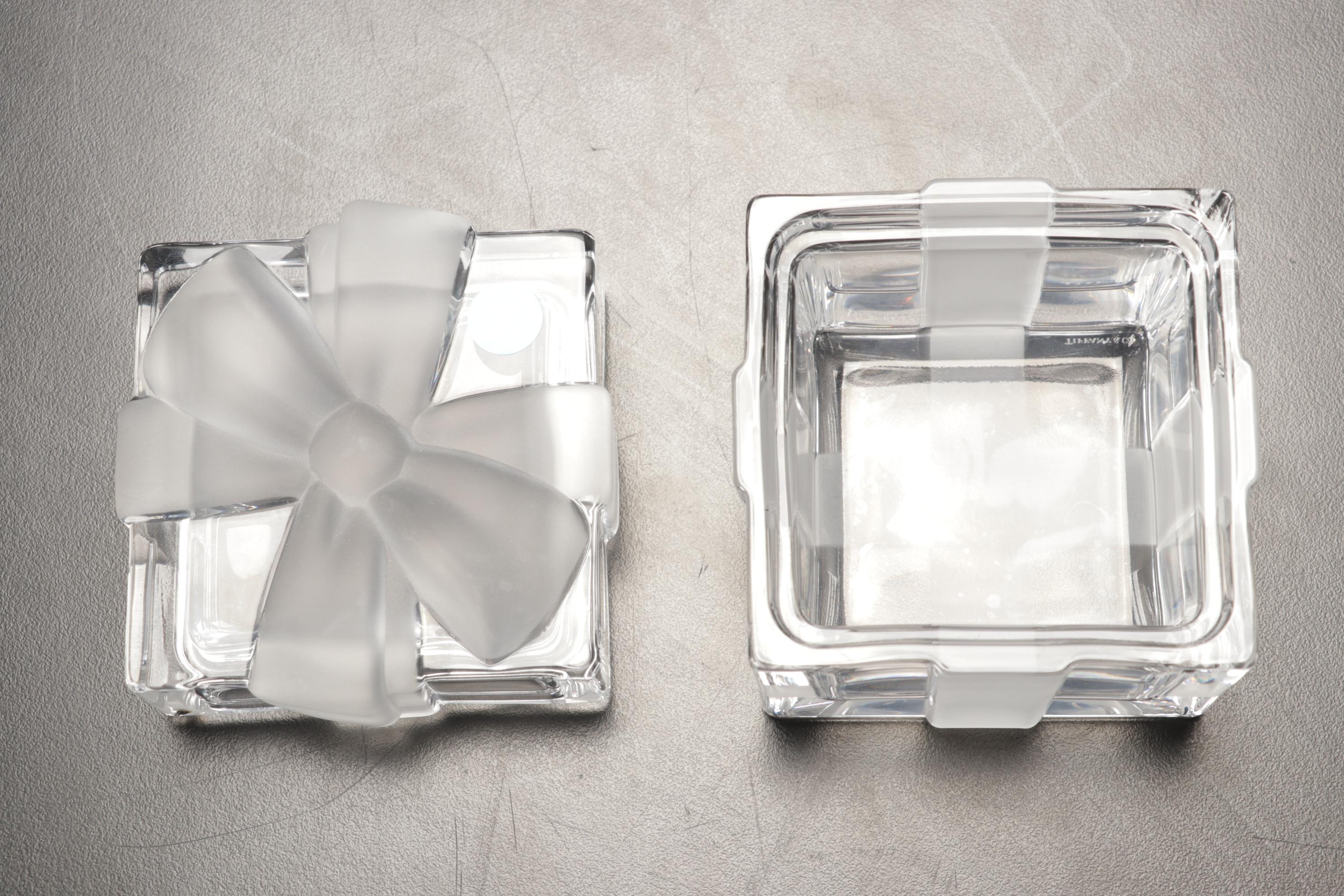 Tiffany & Co. Crystal Present Trinket Box