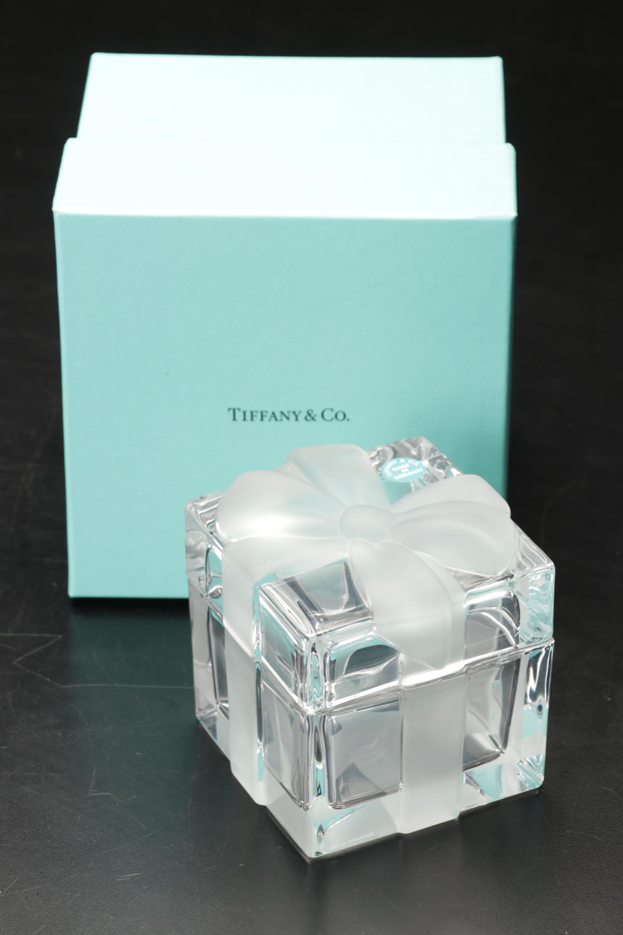 Tiffany & Co. Crystal Present Trinket Box