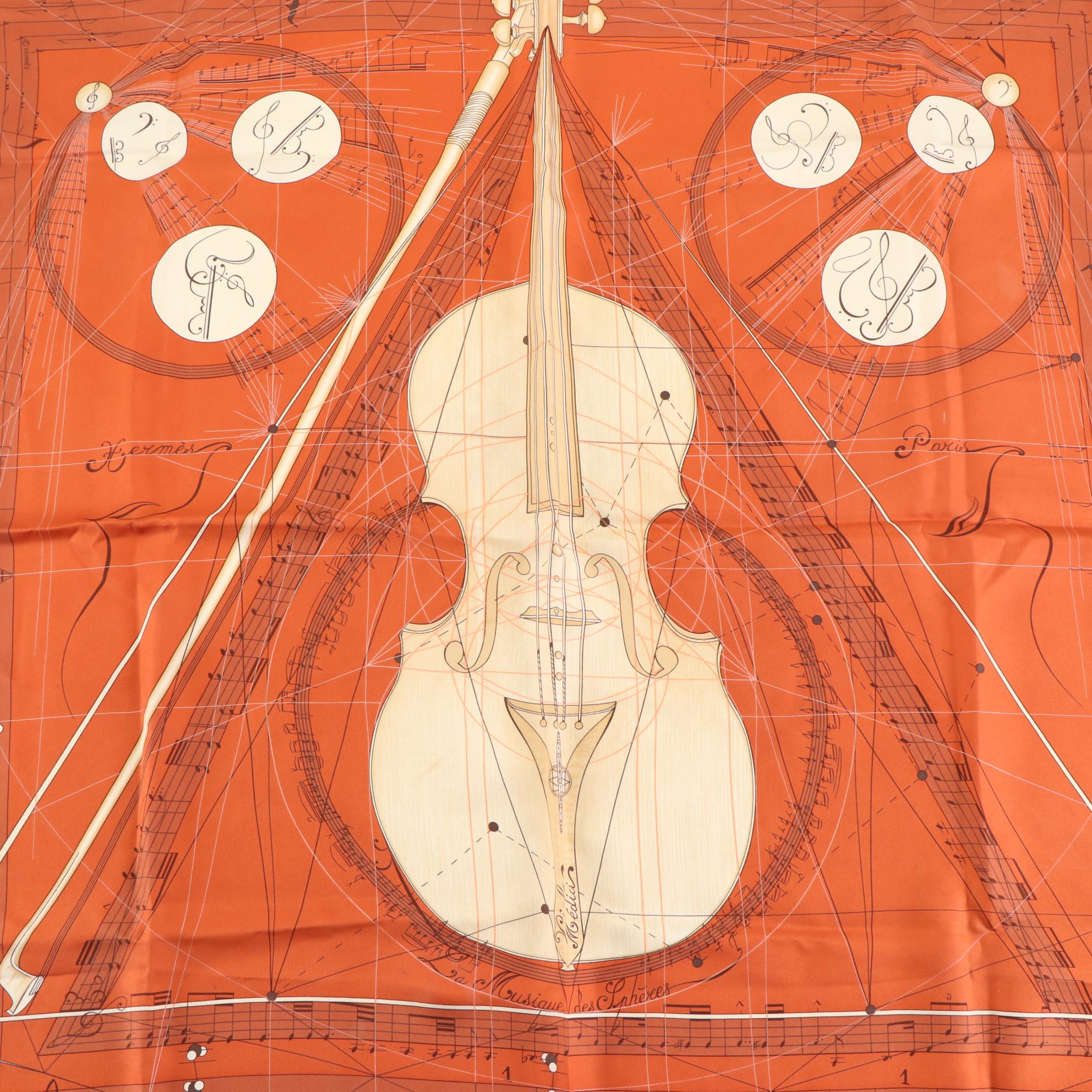 Hermès "La Musique des Sphères" Scarf 90 in Silk Twill