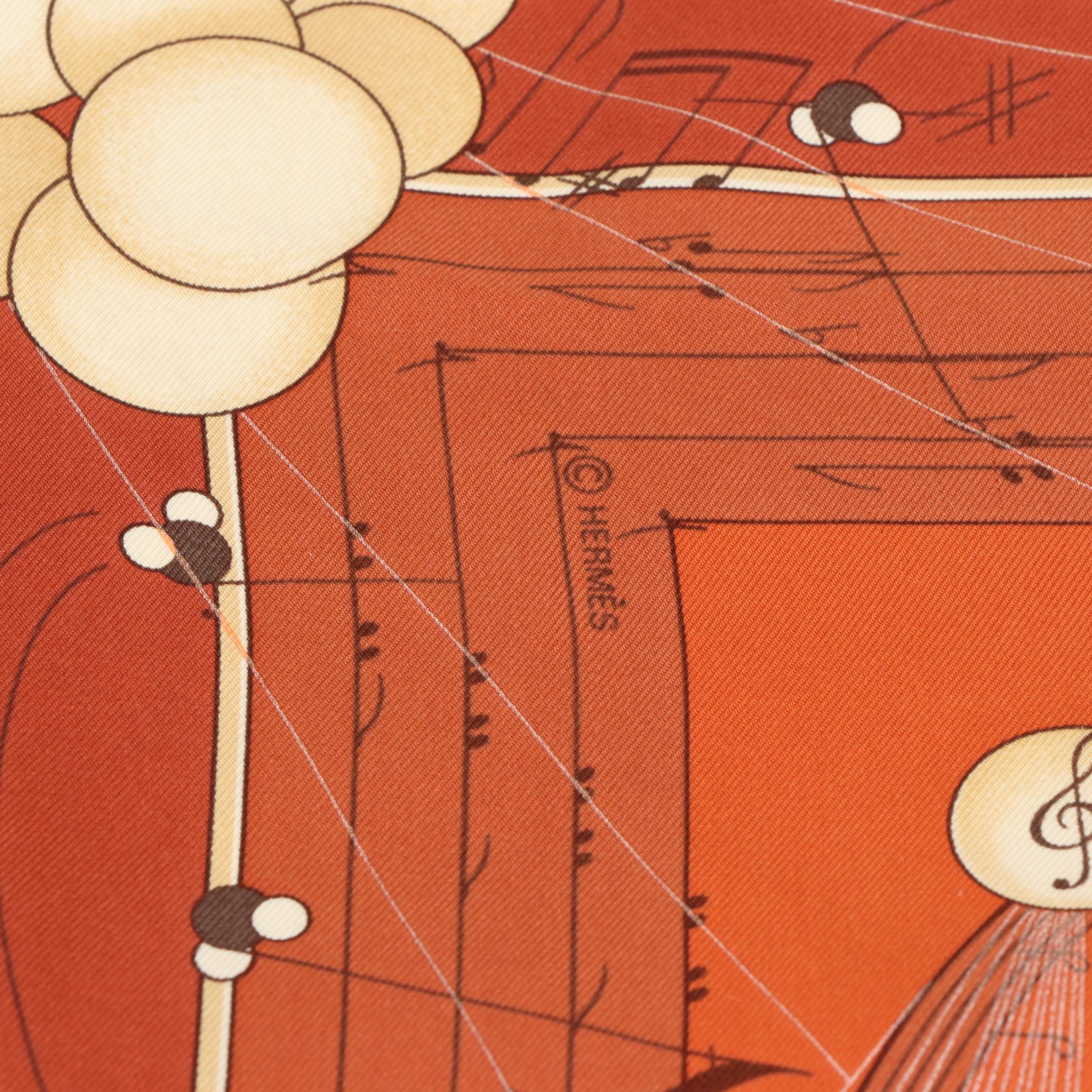 Hermès "La Musique des Sphères" Scarf 90 in Silk Twill