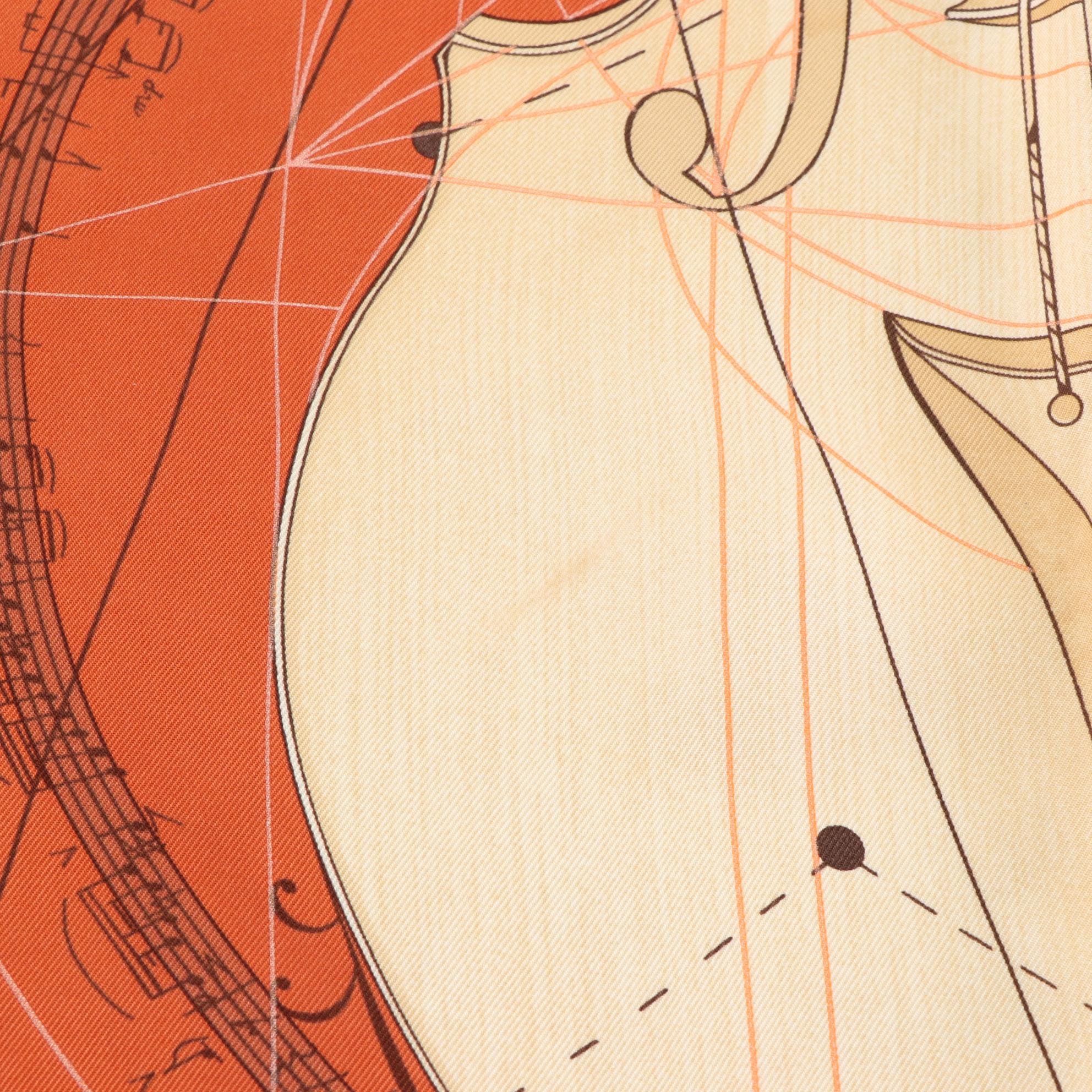 Hermès "La Musique des Sphères" Scarf 90 in Silk Twill