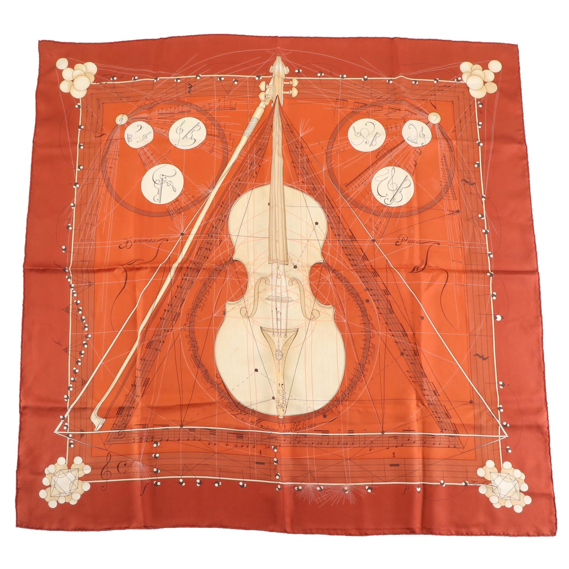 Hermès "La Musique des Sphères" Scarf 90 in Silk Twill