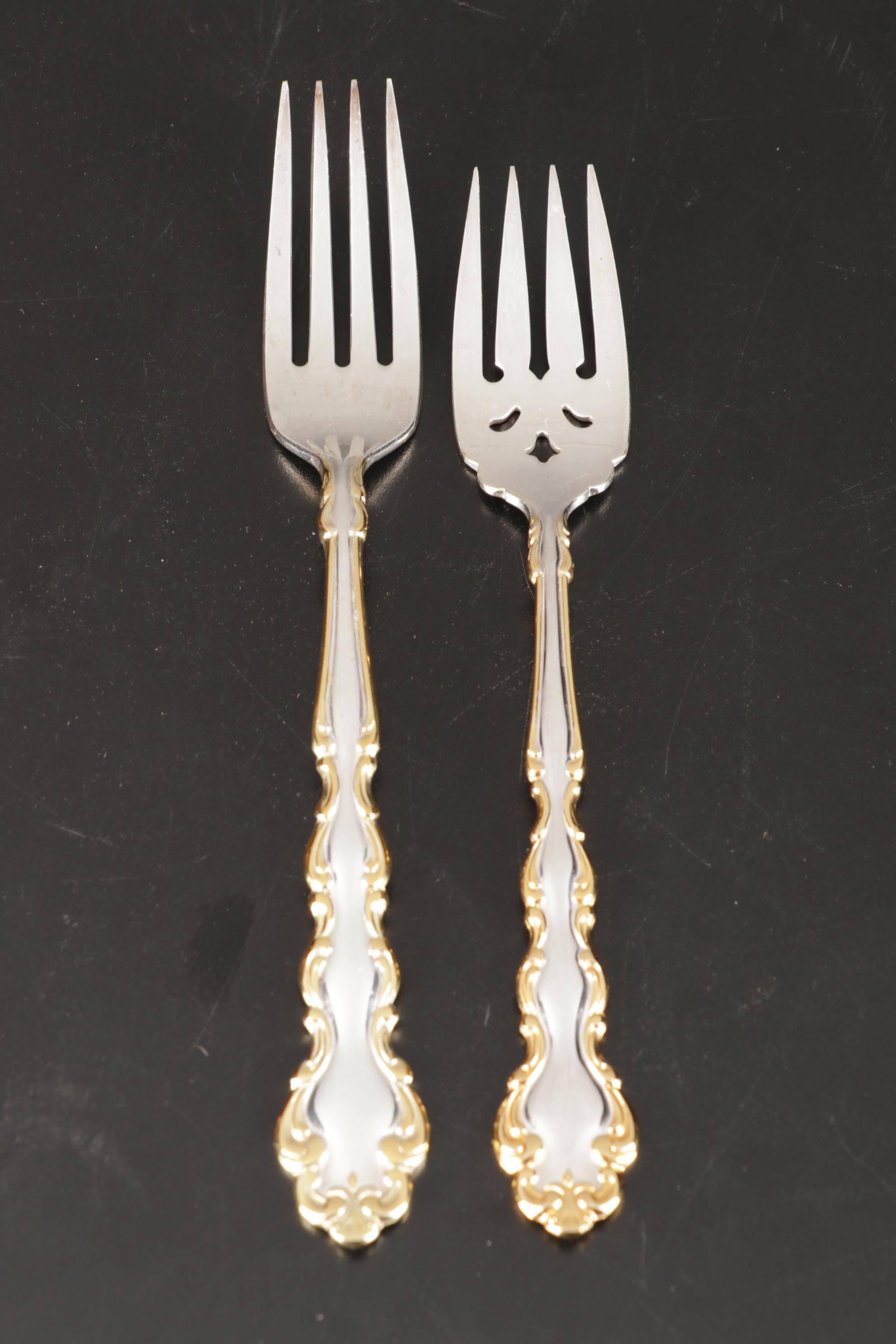 Community "Gold Accent Modern Baroque" Flatware Service with Chest
