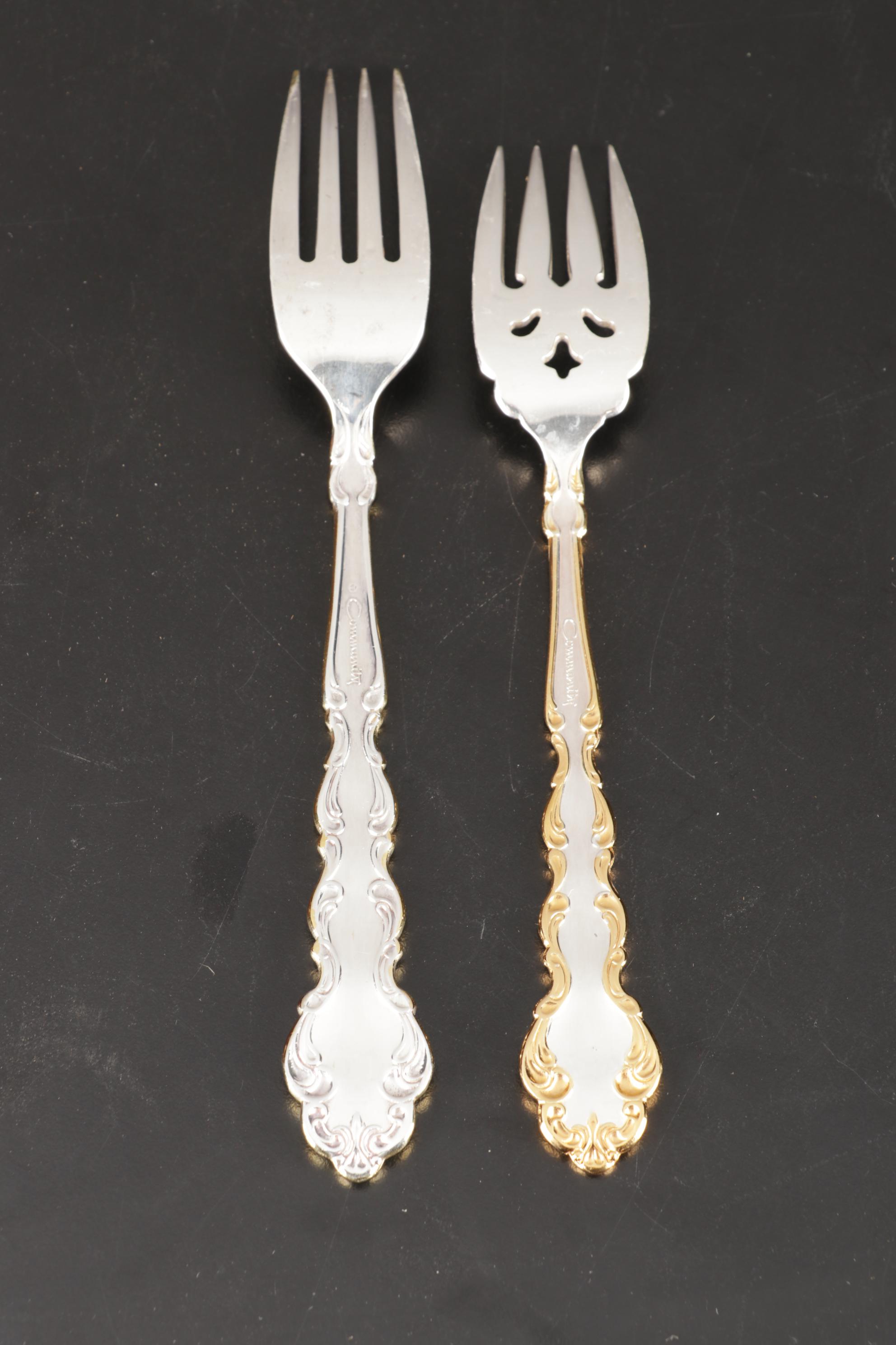 Community "Gold Accent Modern Baroque" Flatware Service with Chest