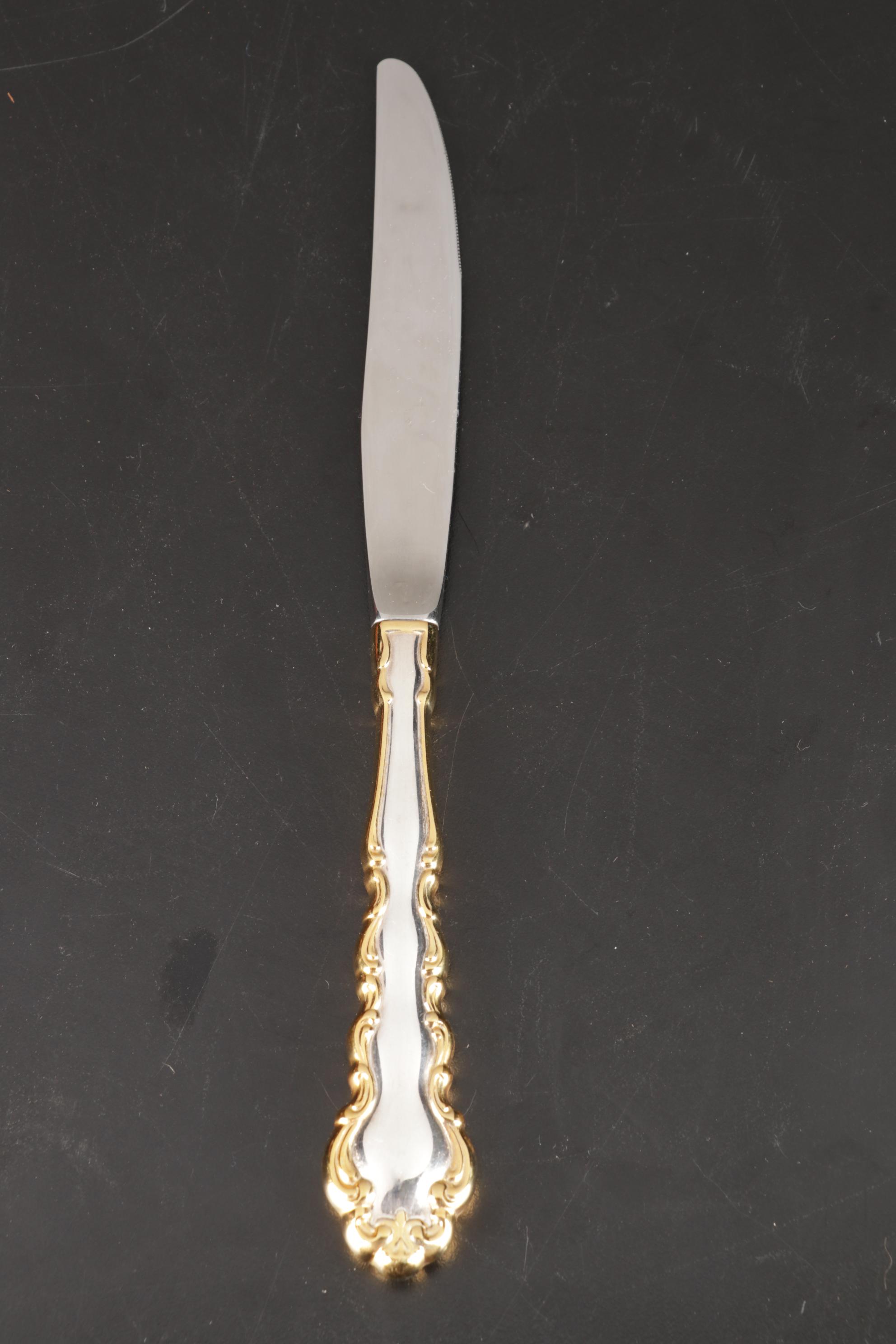 Community "Gold Accent Modern Baroque" Flatware Service with Chest