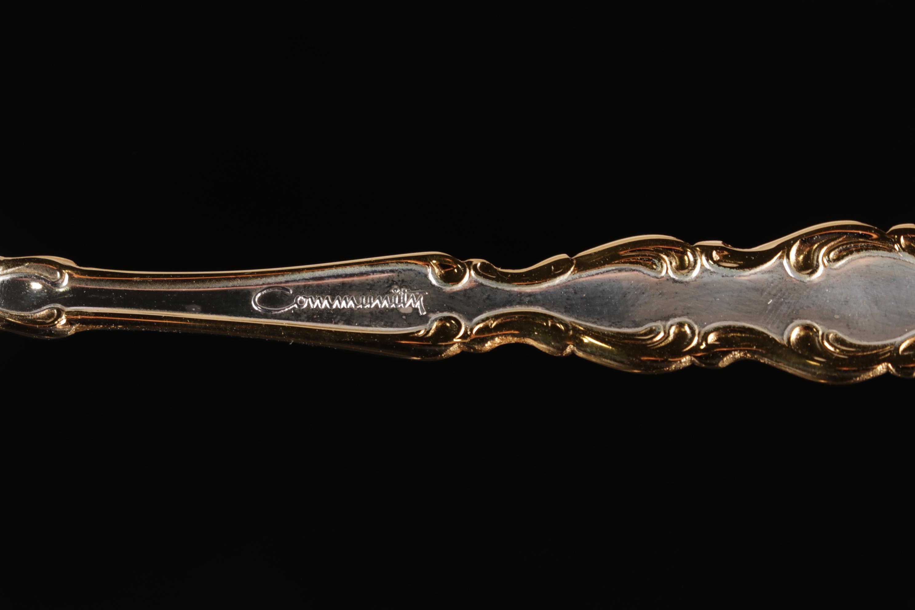 Community "Gold Accent Modern Baroque" Flatware Service with Chest
