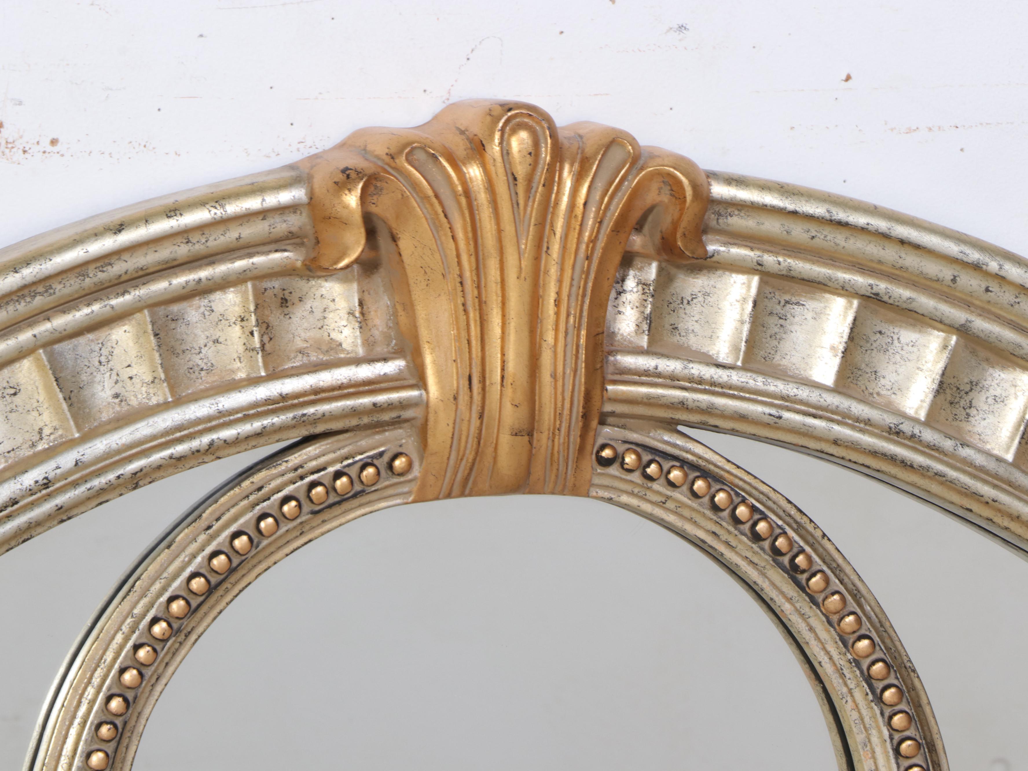 Bassett Mirror Company Ornate Parcel Gilt and Composite Round Wall Mirror