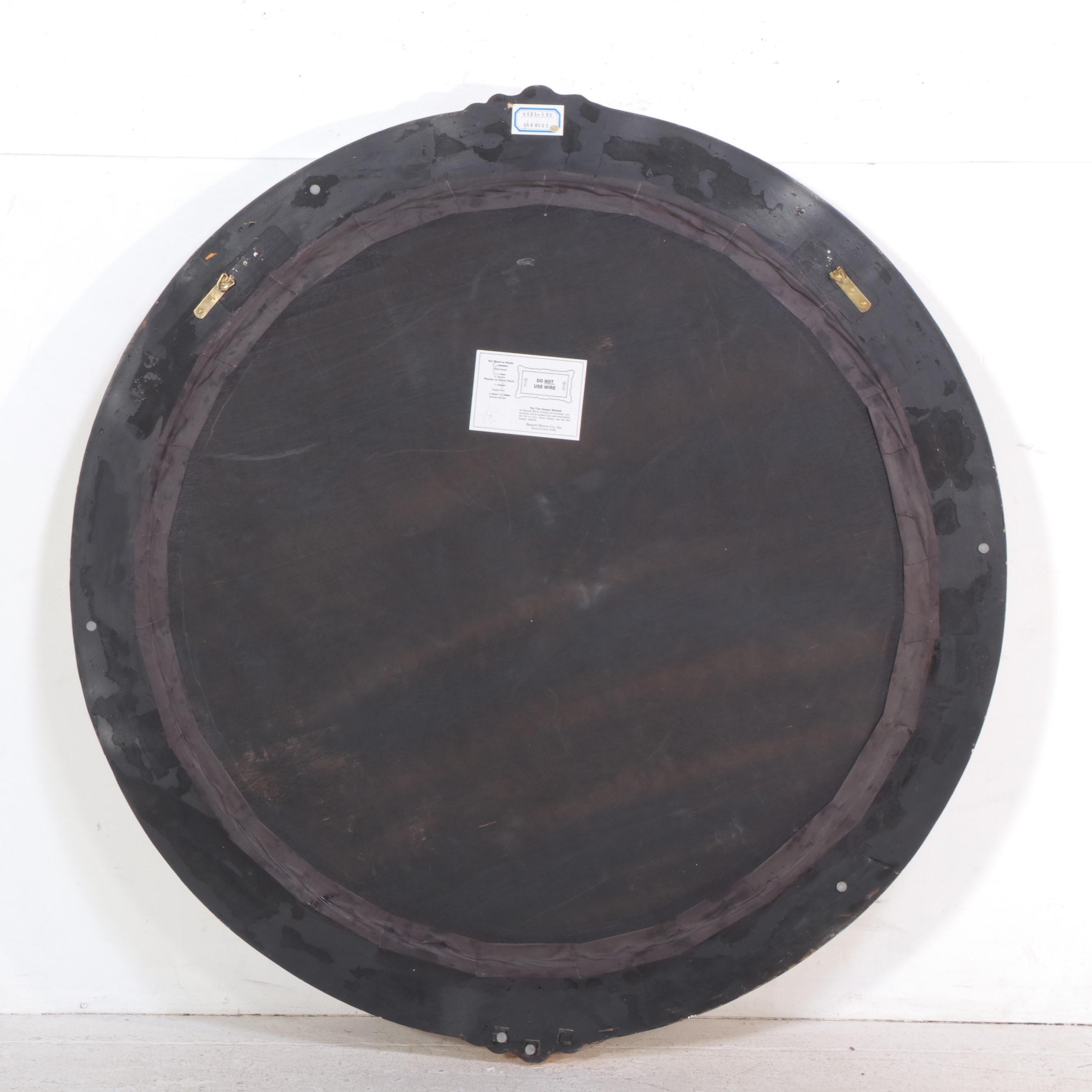 Bassett Mirror Company Ornate Parcel Gilt and Composite Round Wall Mirror