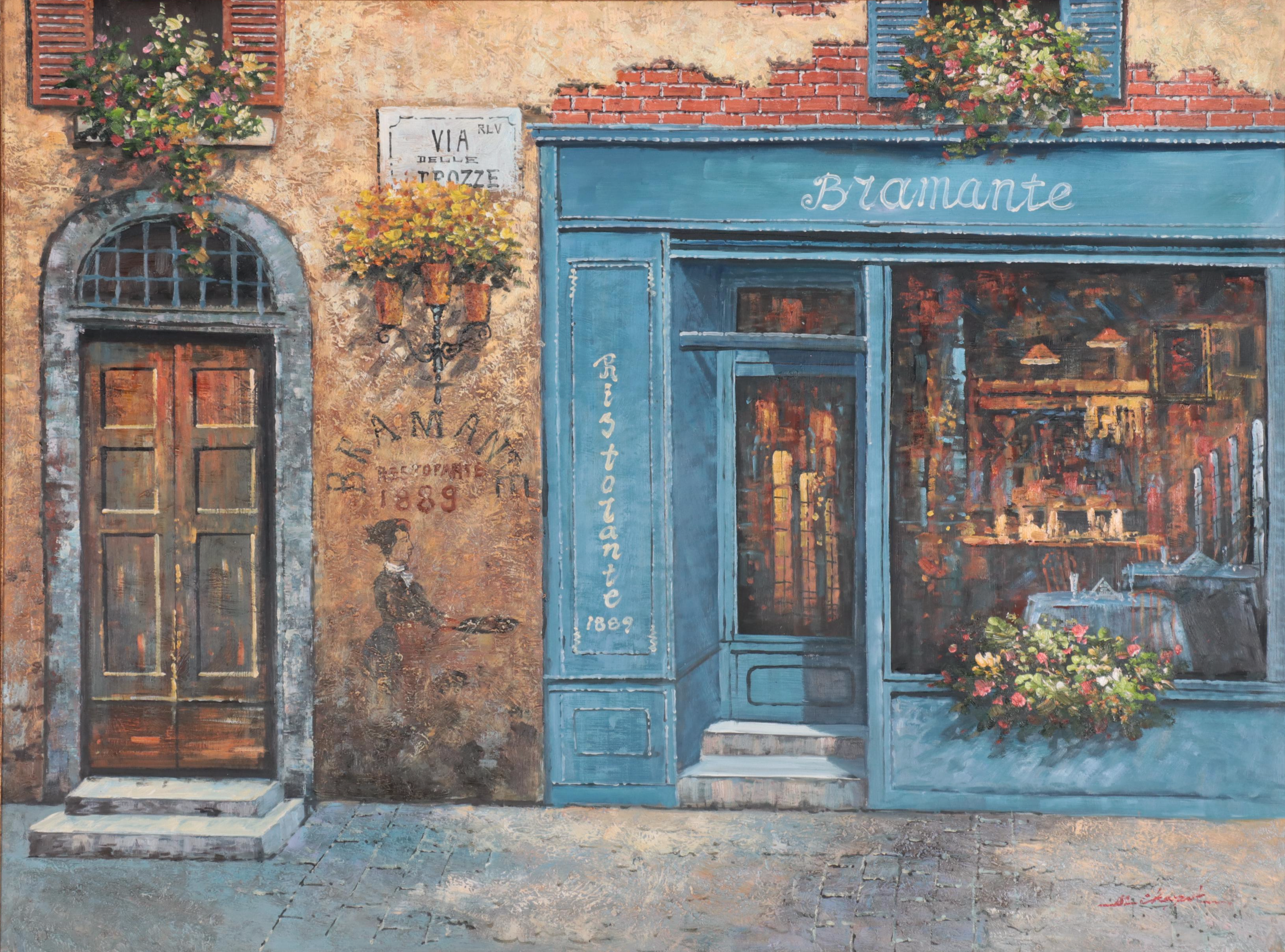 Oil Painting of Italian Street Scene