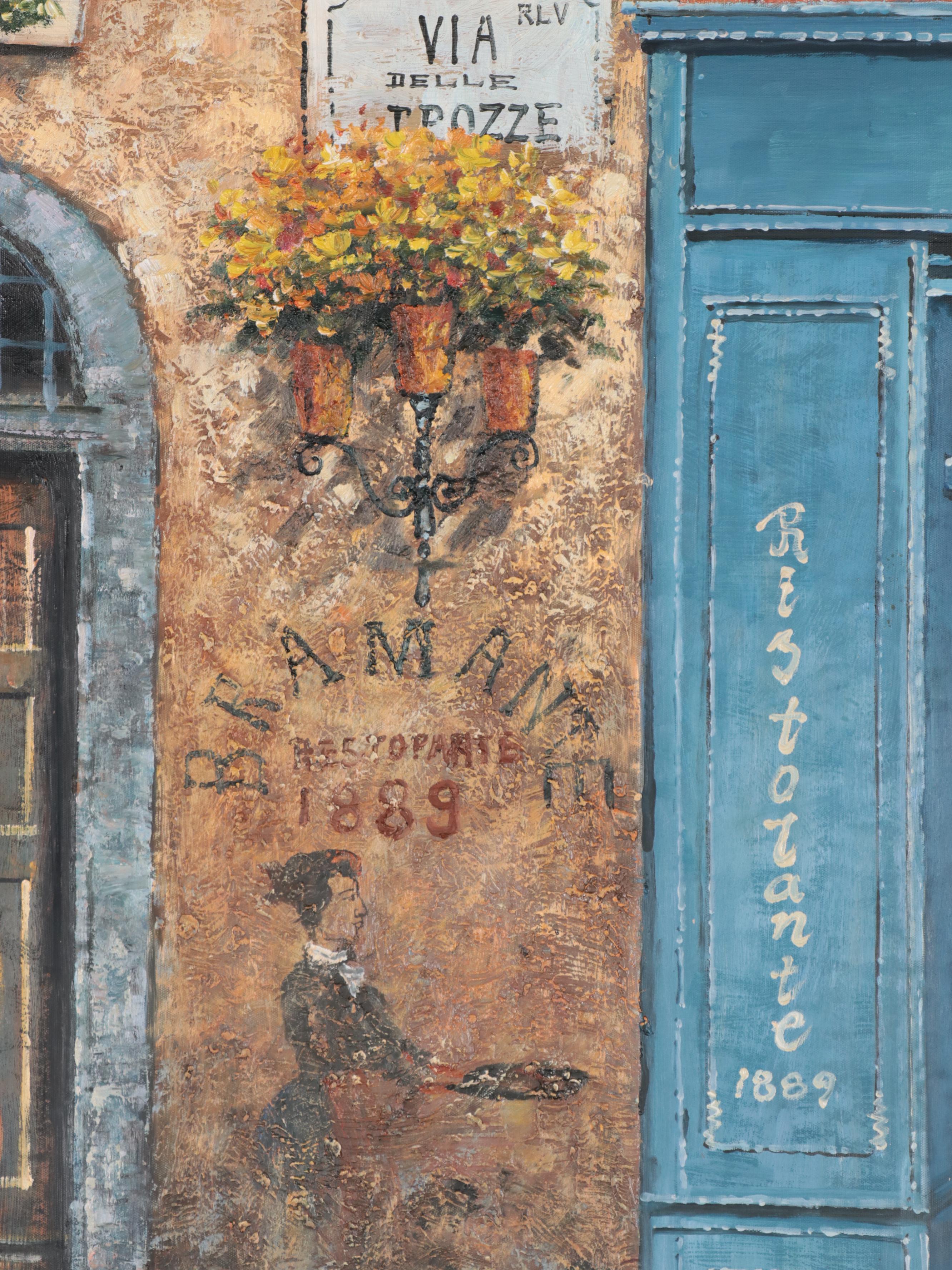 Oil Painting of Italian Street Scene