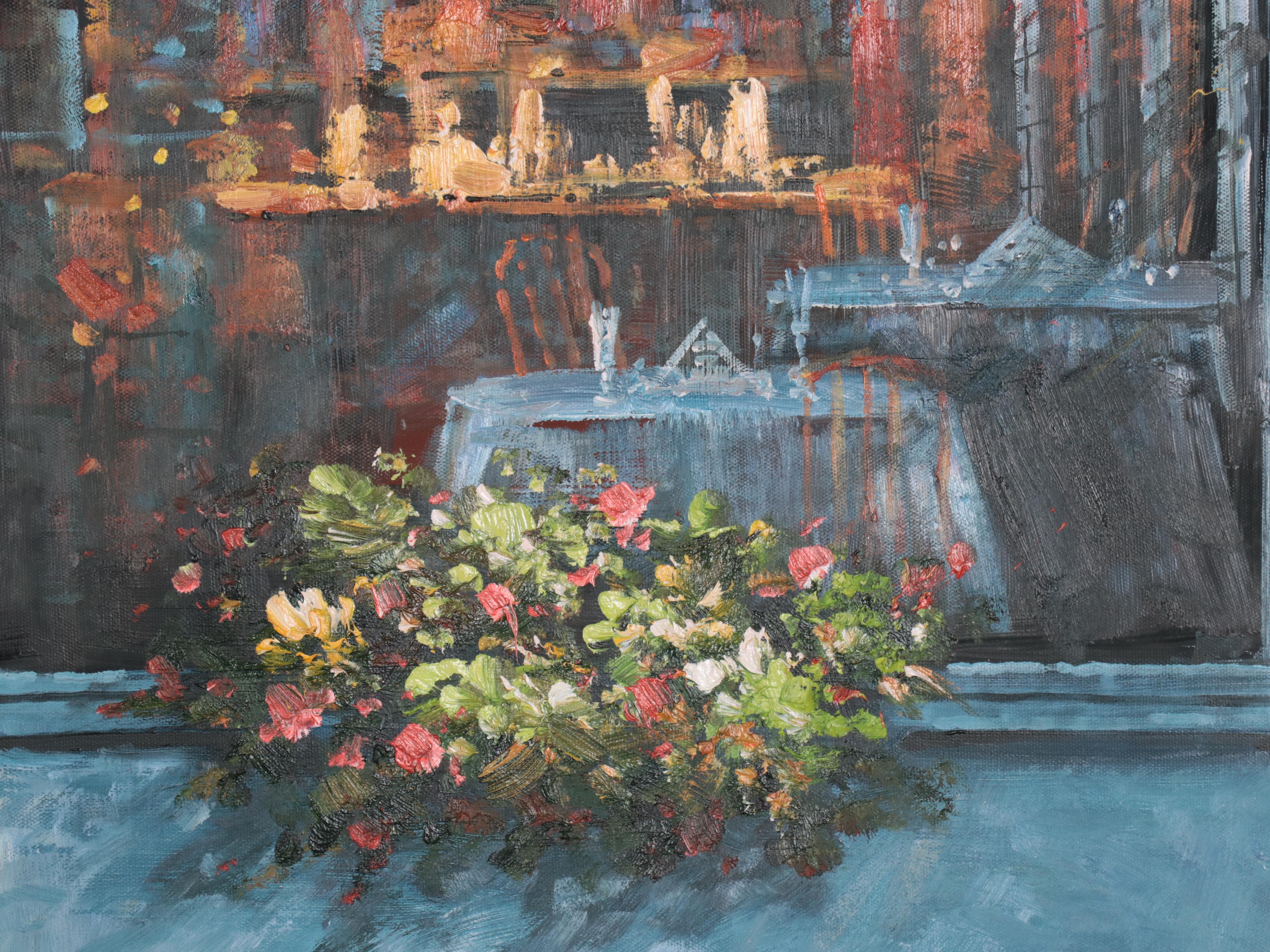 Oil Painting of Italian Street Scene