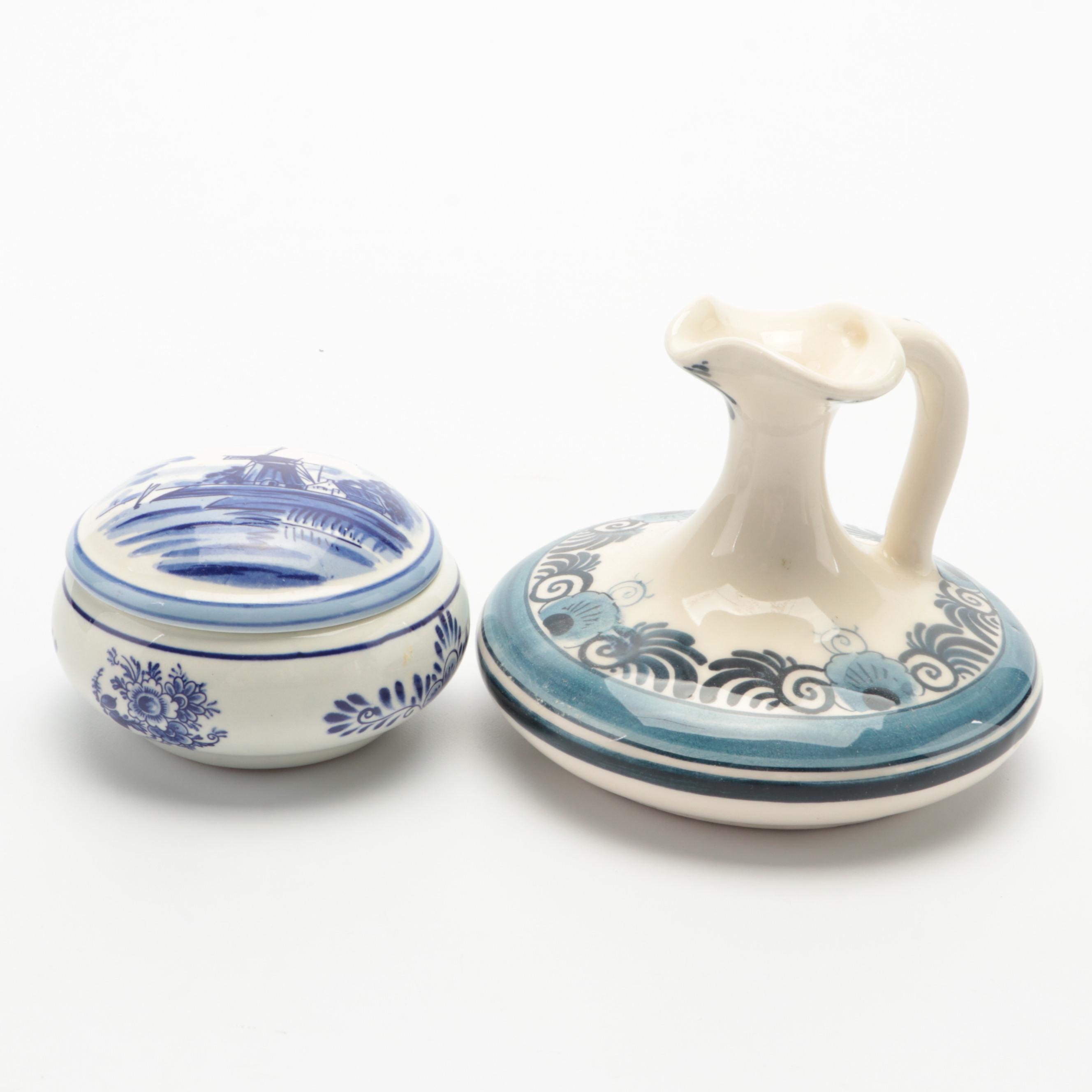 Dutch Delftware with American Blue and White Art Pottery Collection