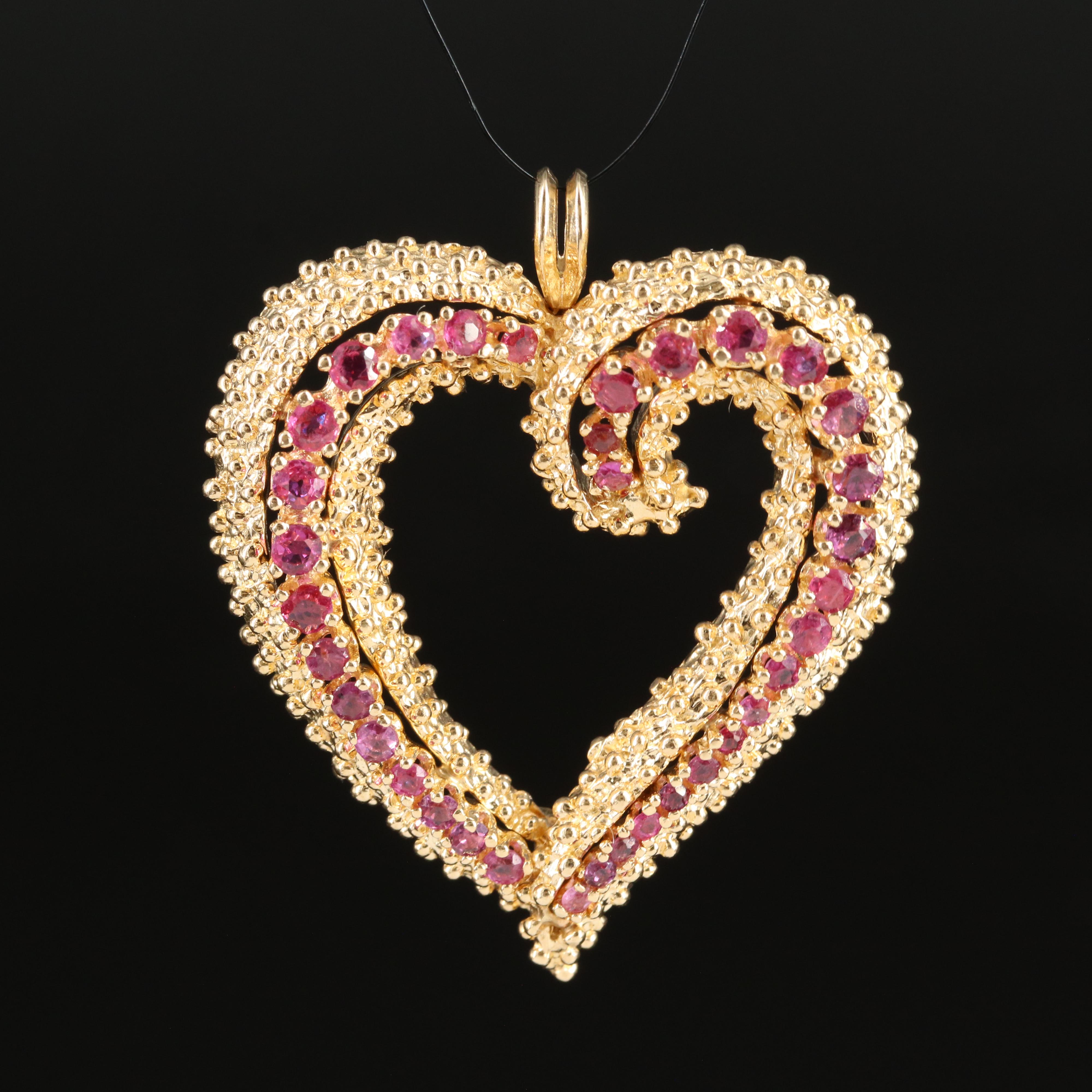 14K Ruby Heart Pendant