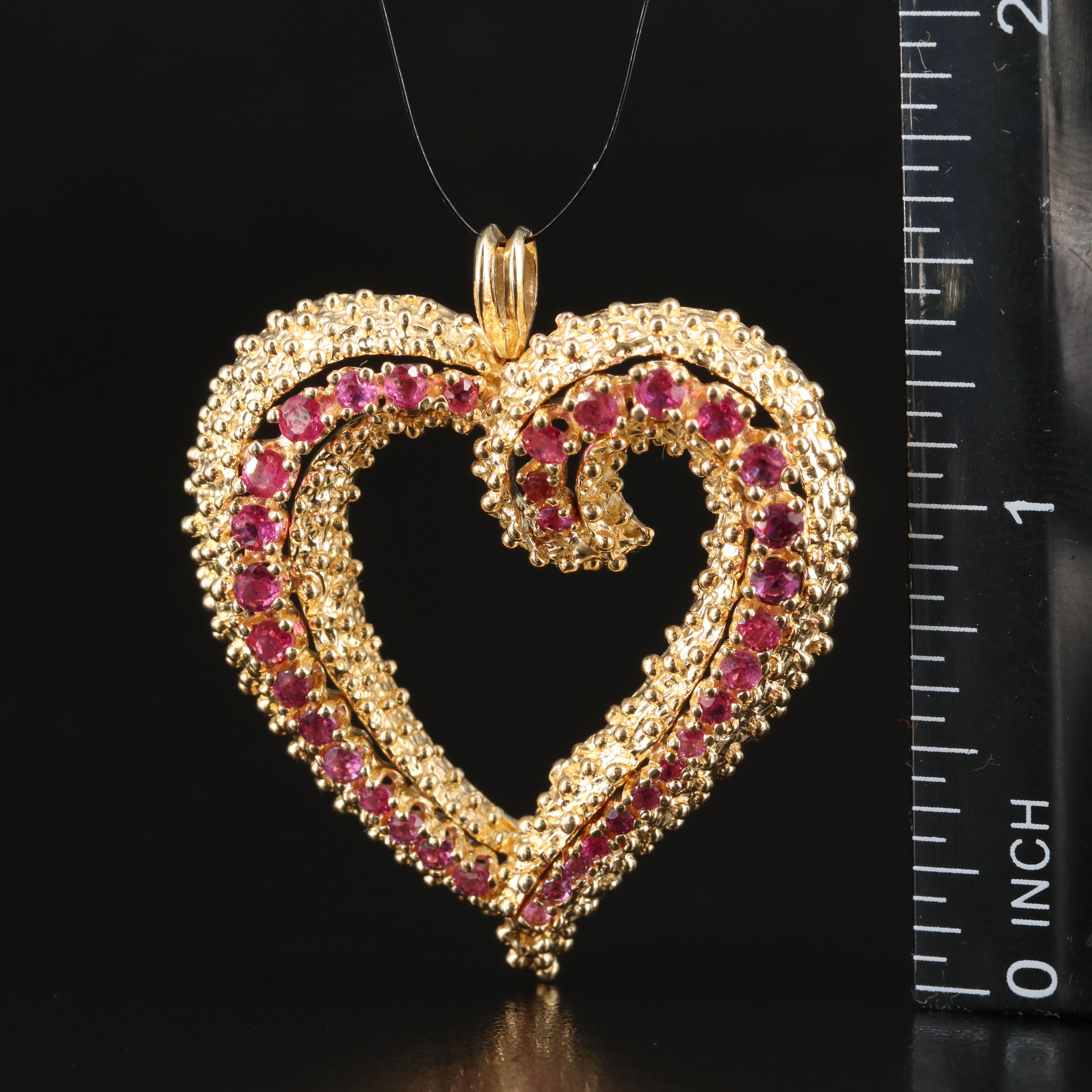 14K Ruby Heart Pendant