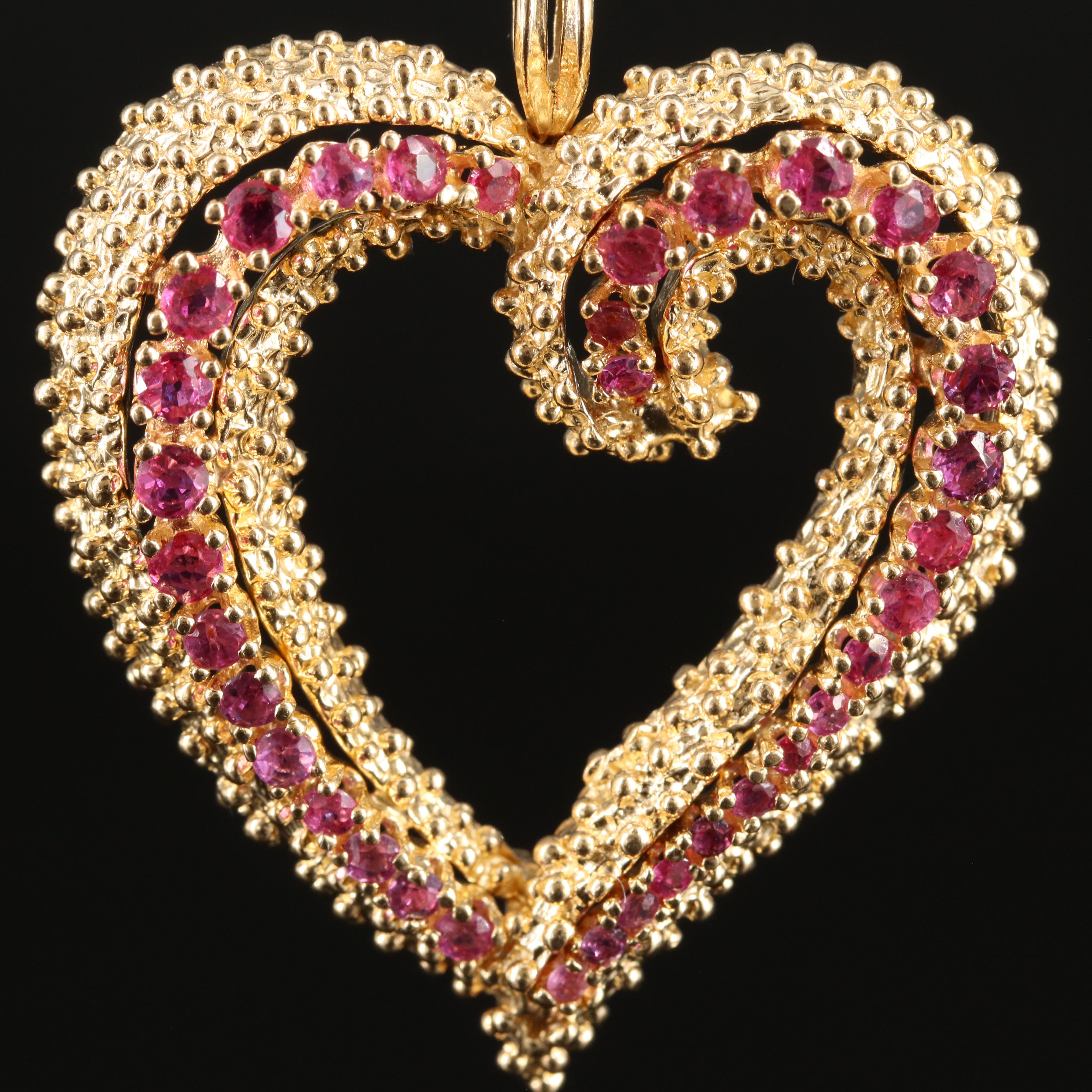 14K Ruby Heart Pendant