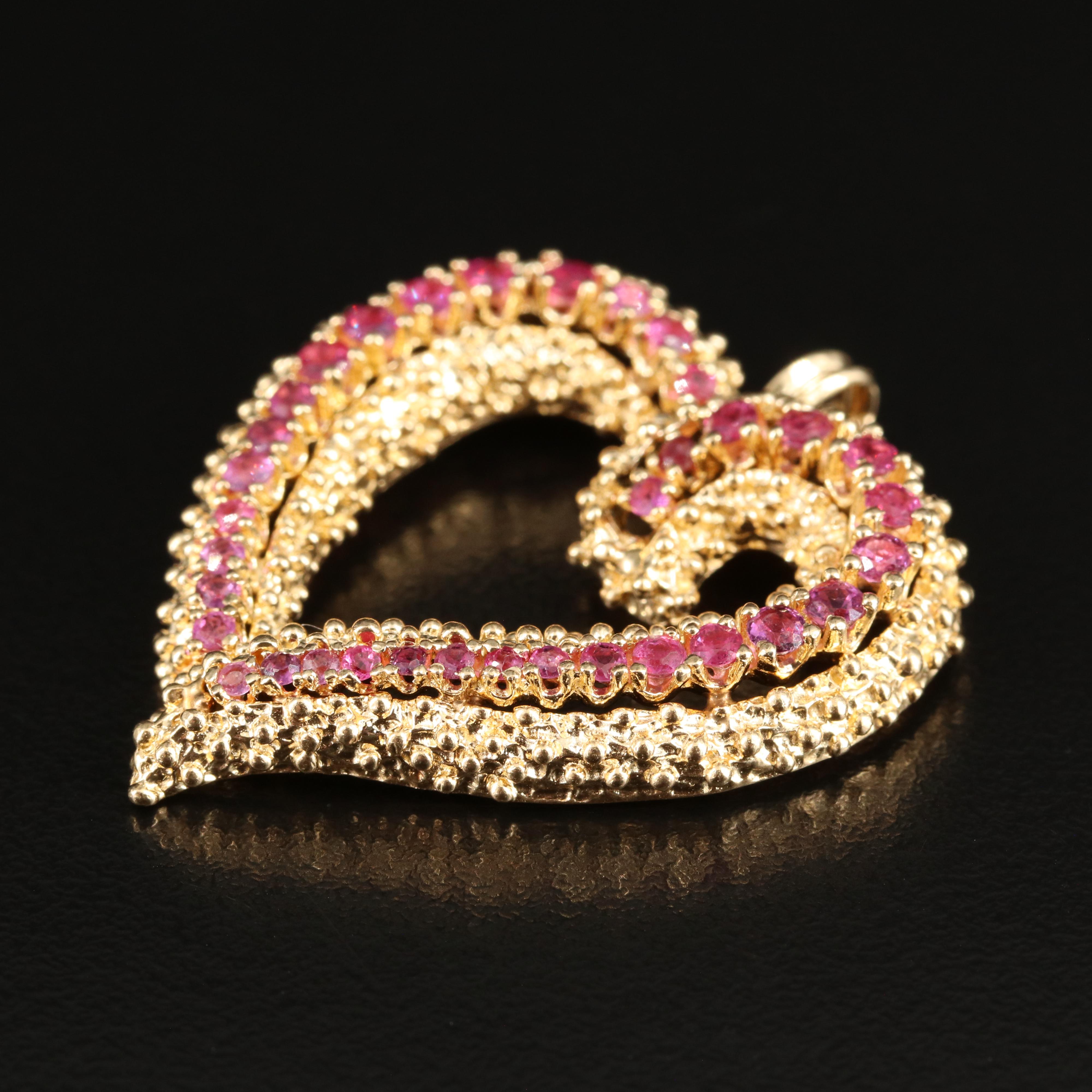 14K Ruby Heart Pendant