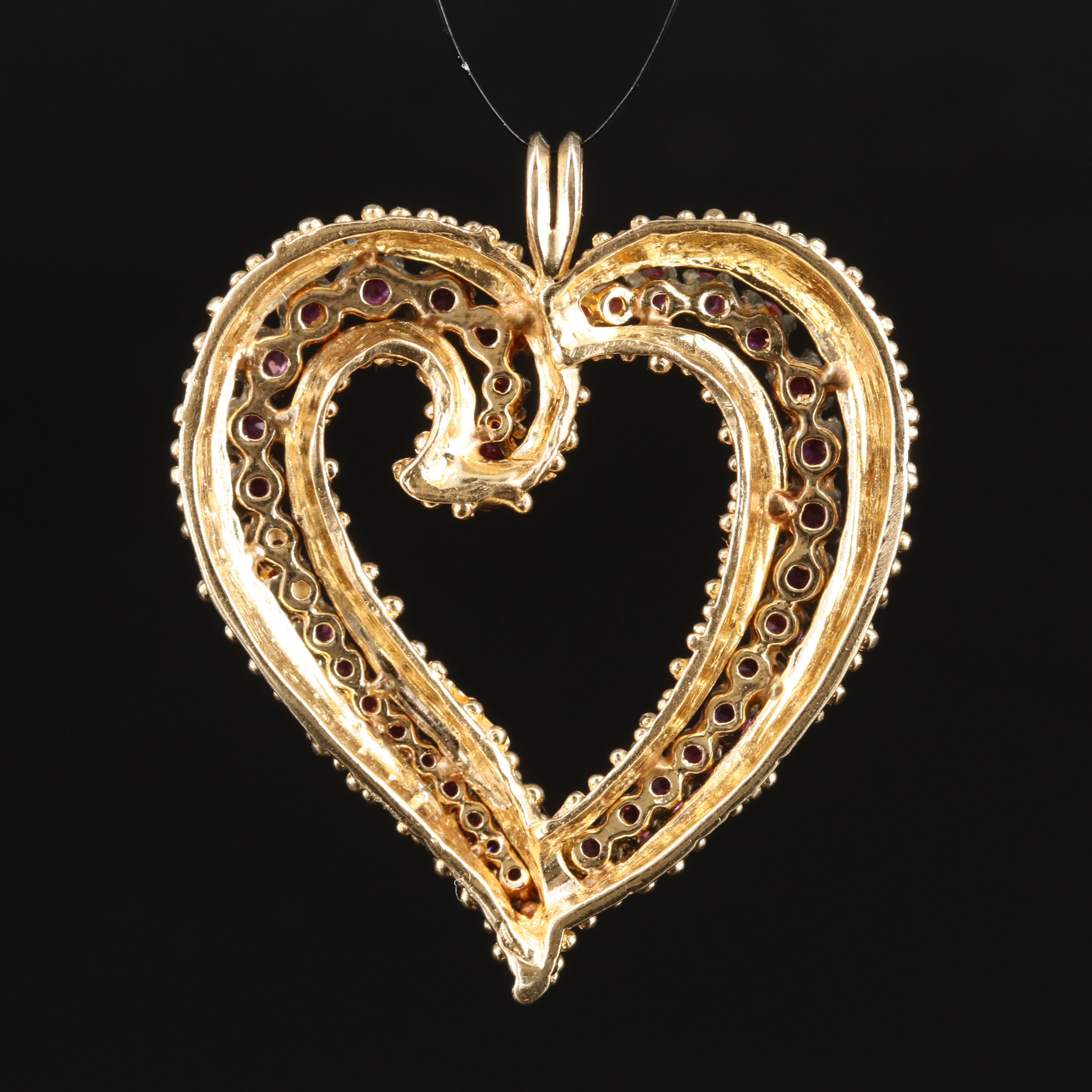 14K Ruby Heart Pendant