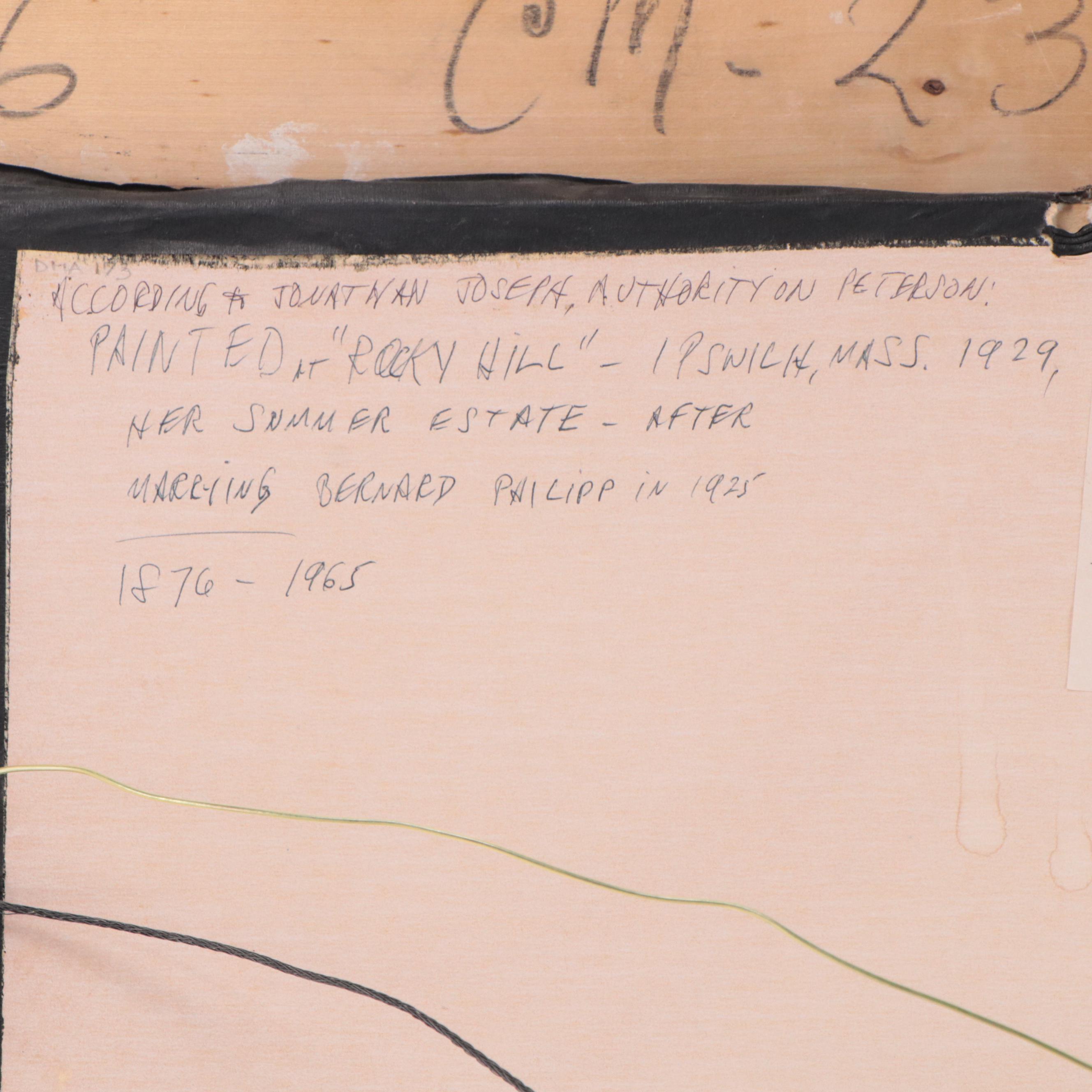 Jane Peterson Oil Painting "Zinnias," 1929