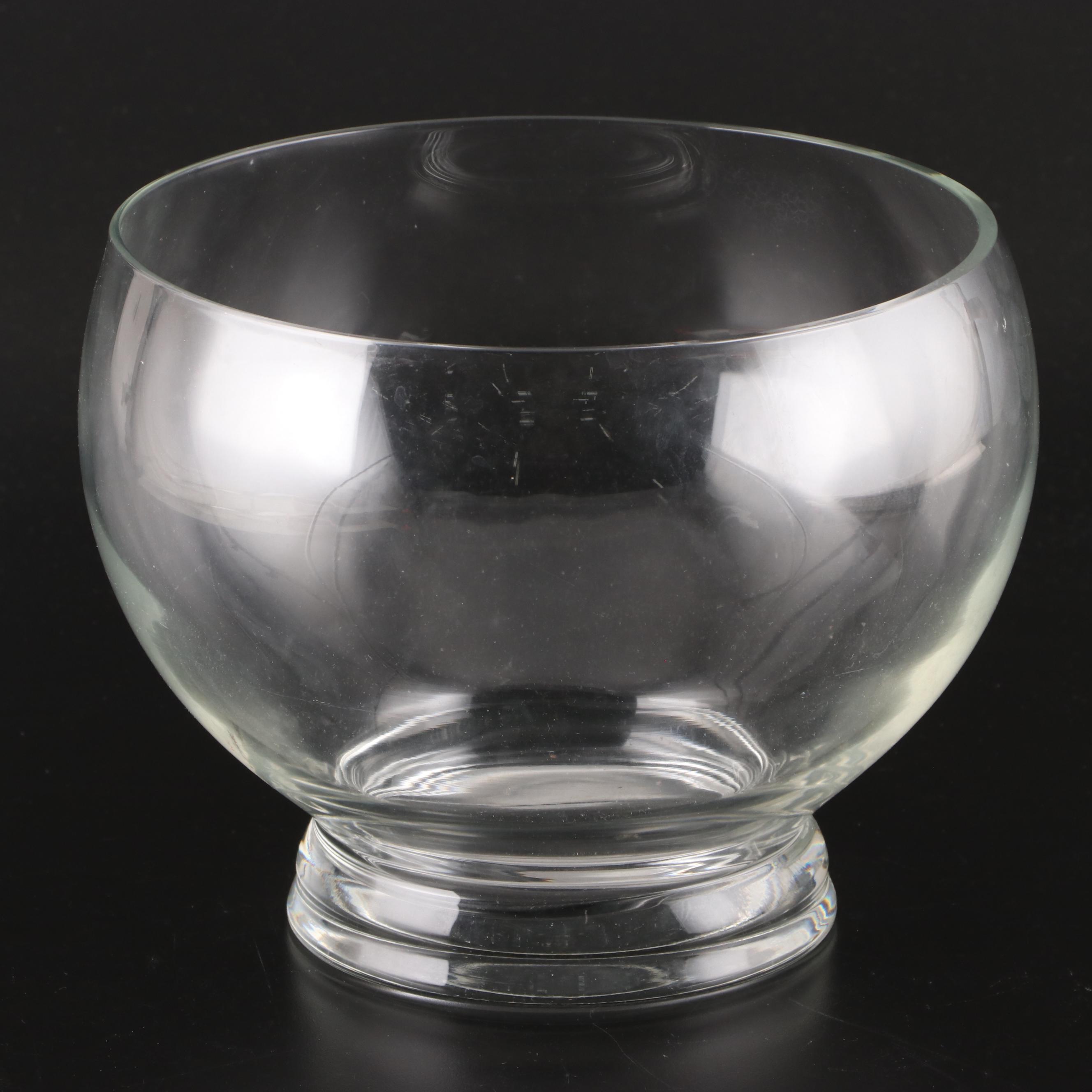Clear Glass Punch Bowl with Glass Punch Cups