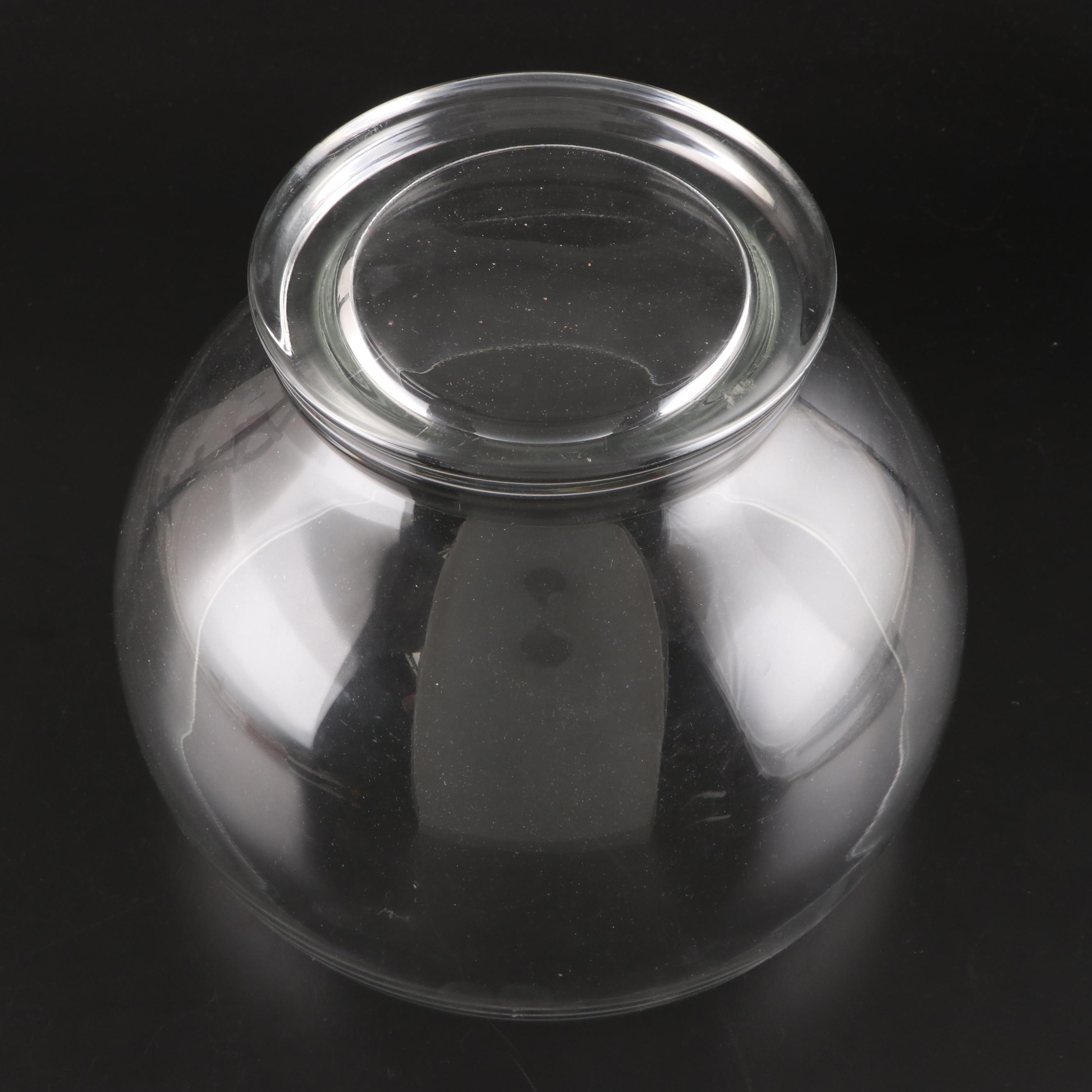 Clear Glass Punch Bowl with Glass Punch Cups