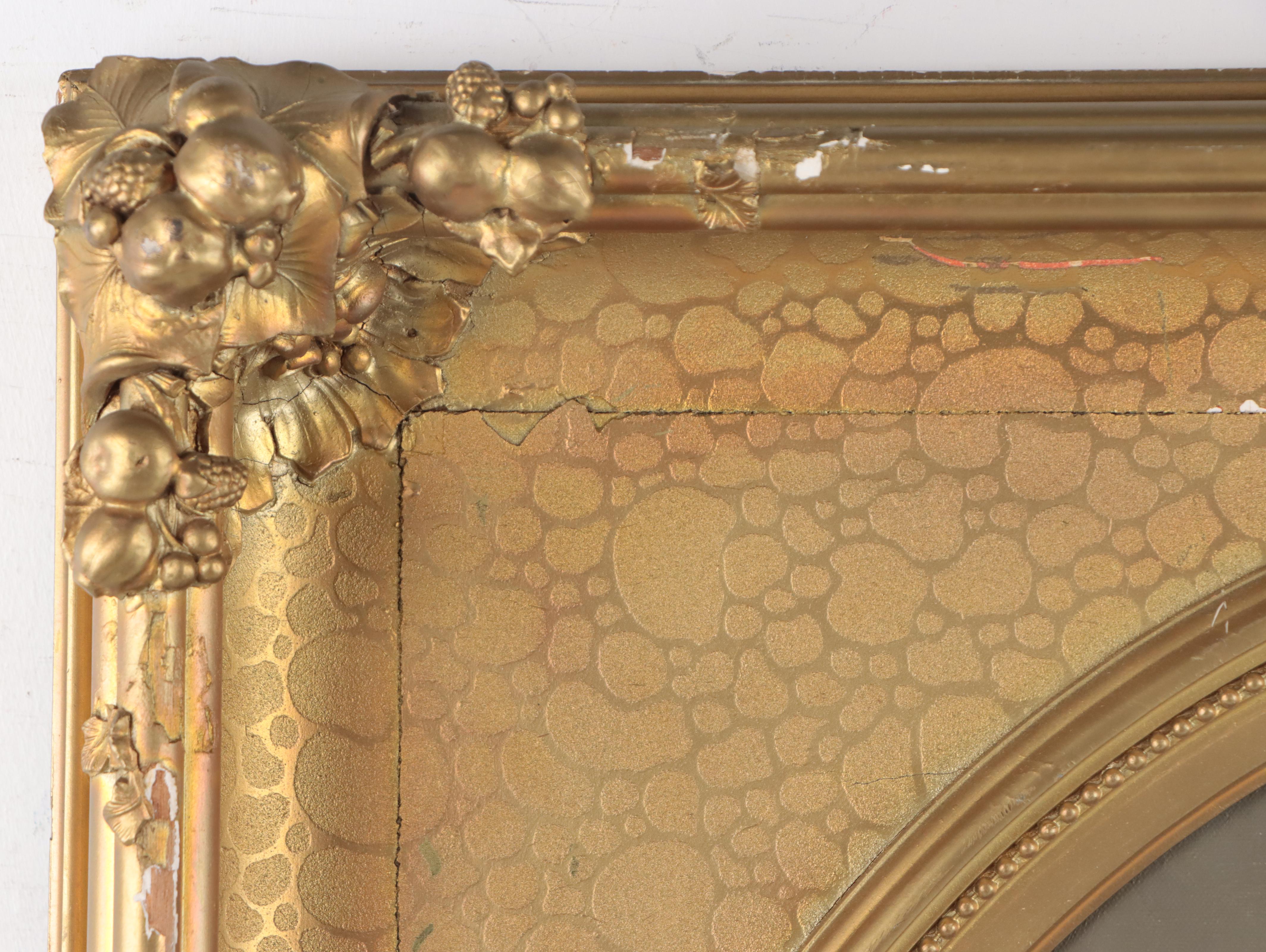 Portrait Oil Painting in Antique Cast Gesso Frame