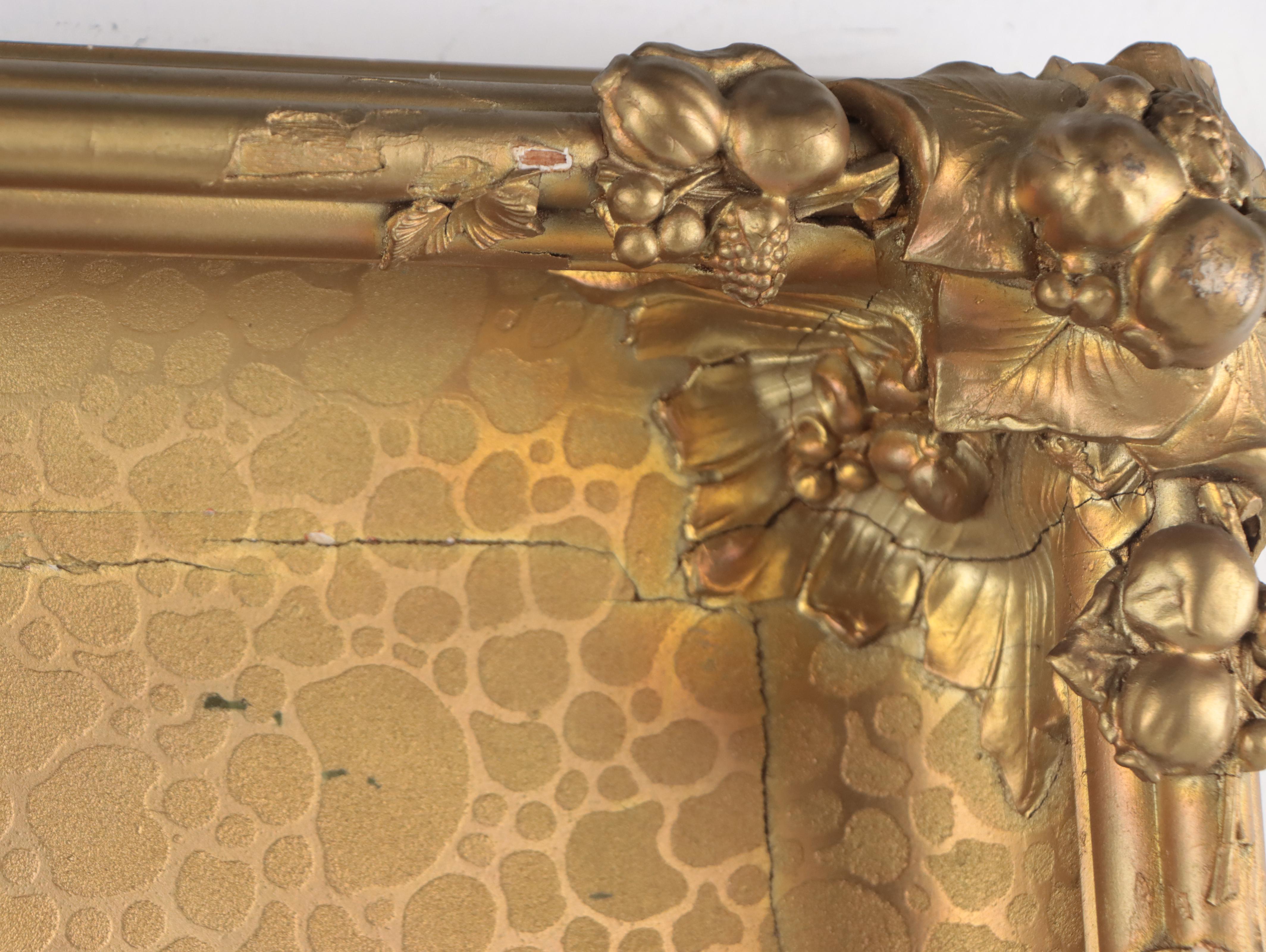 Portrait Oil Painting in Antique Cast Gesso Frame