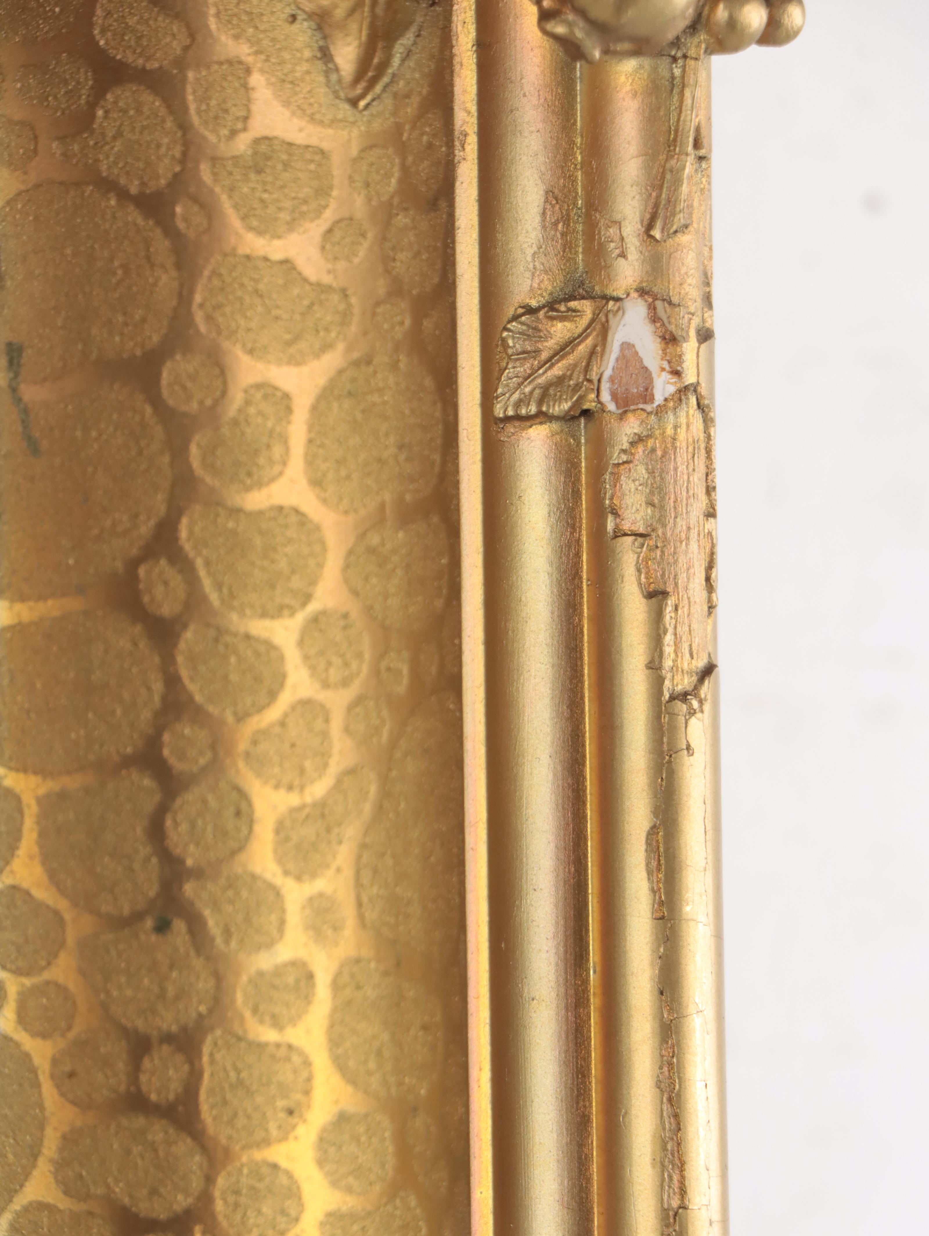 Portrait Oil Painting in Antique Cast Gesso Frame