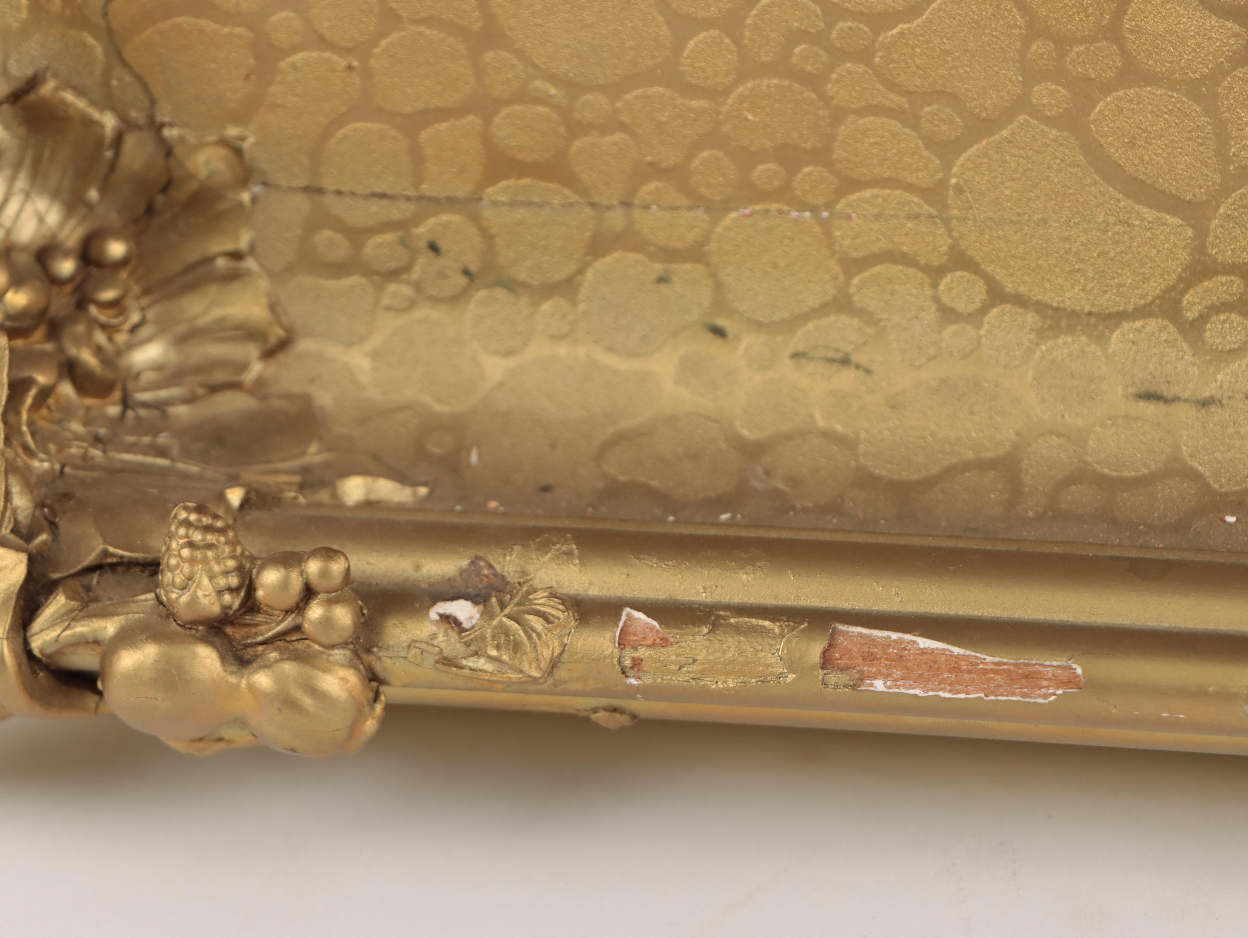 Portrait Oil Painting in Antique Cast Gesso Frame