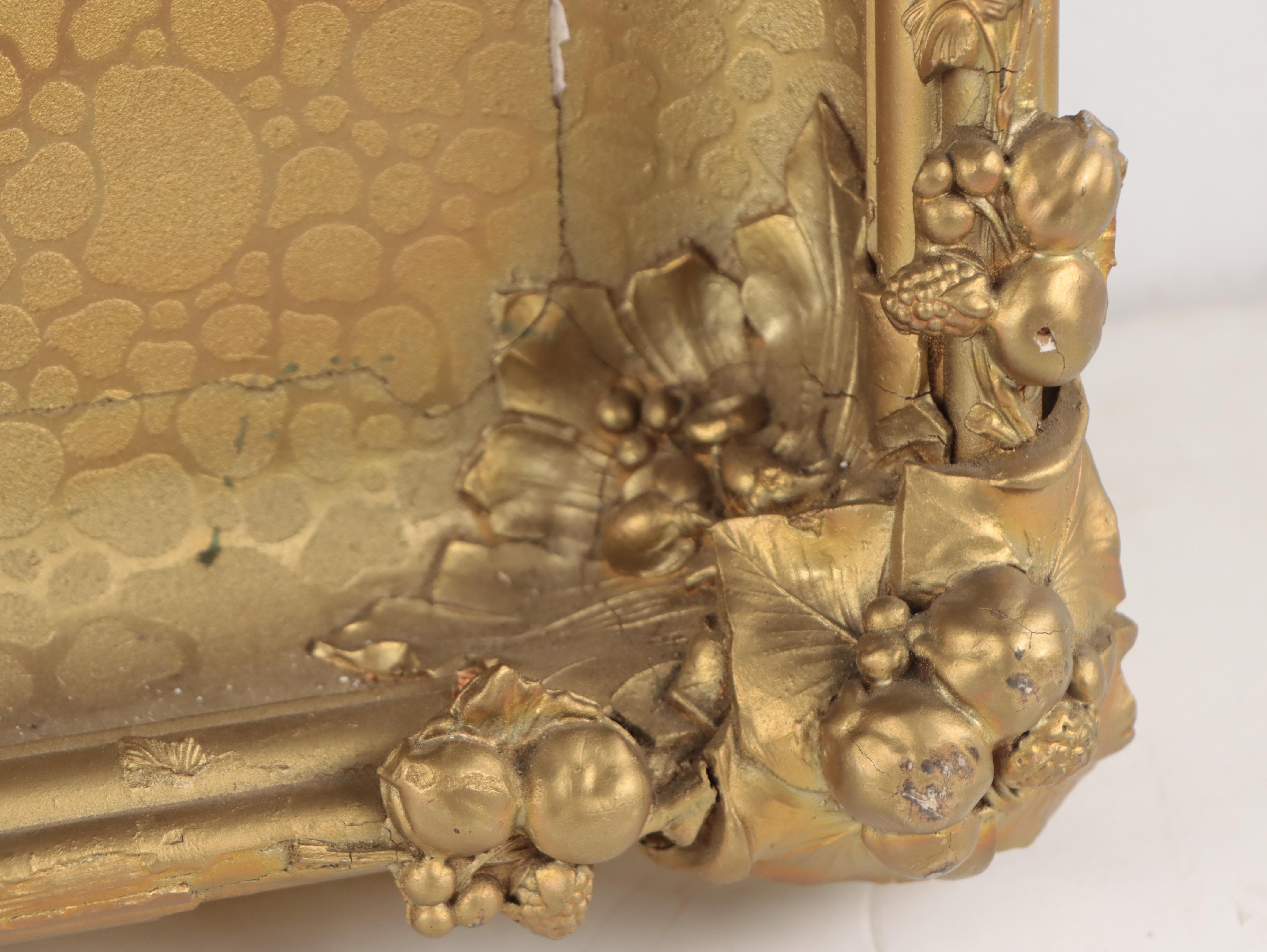 Portrait Oil Painting in Antique Cast Gesso Frame