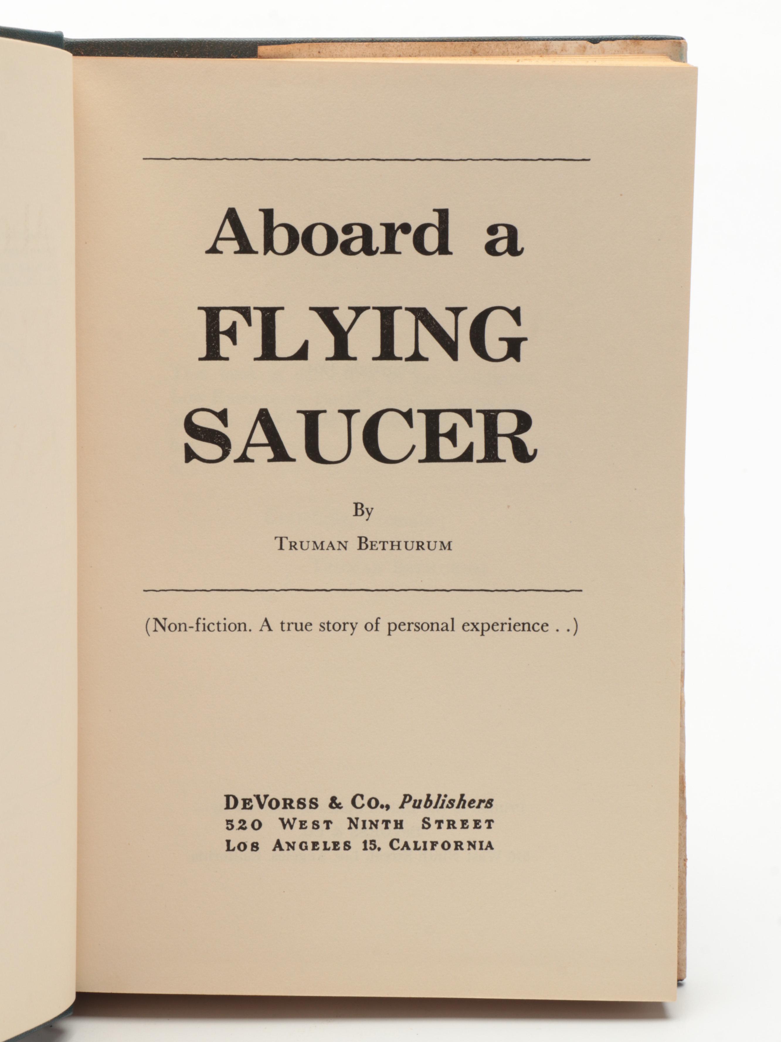 Signed "Aboard a Flying Saucer" by Truman Bethurum