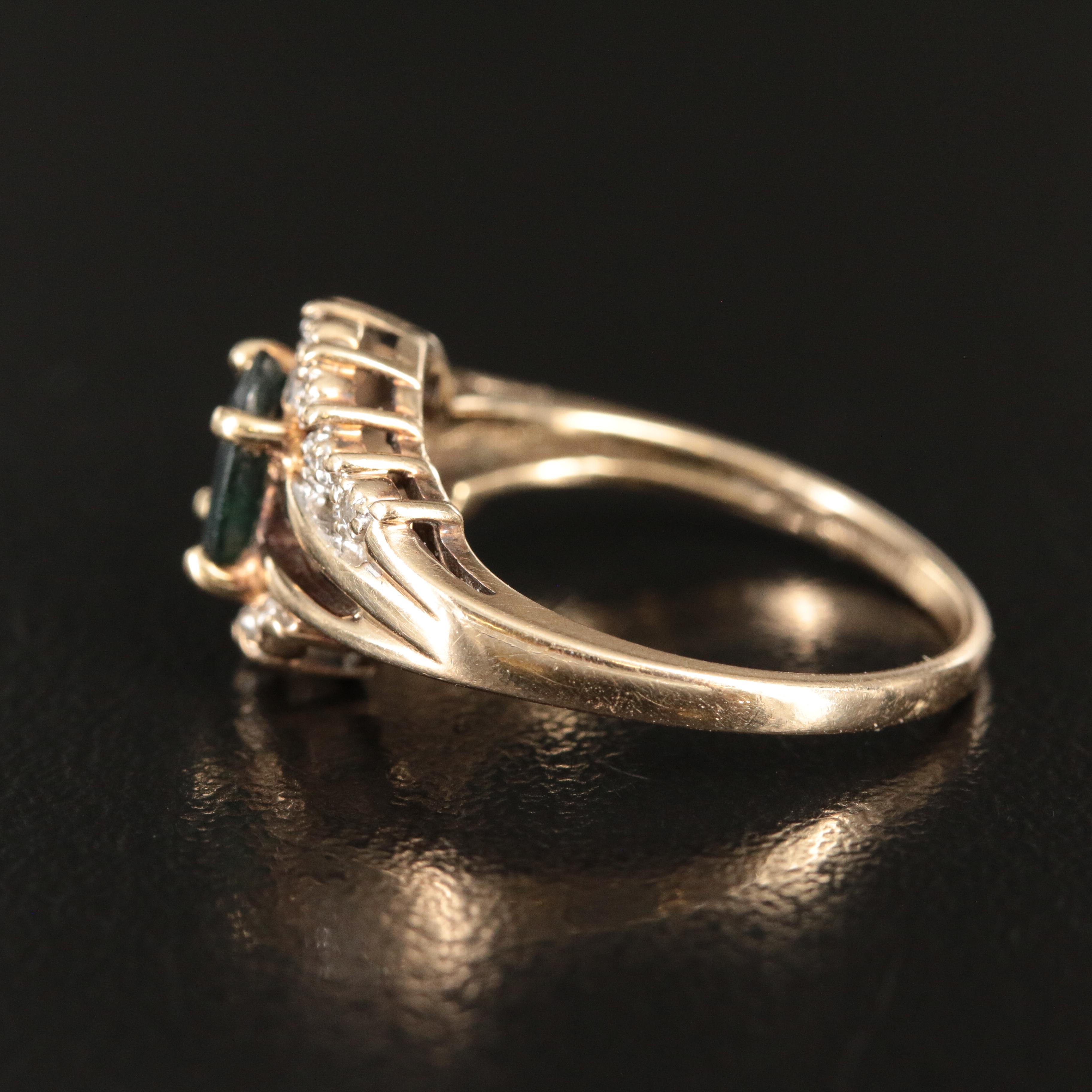 10K Sapphire and Diamond Ring