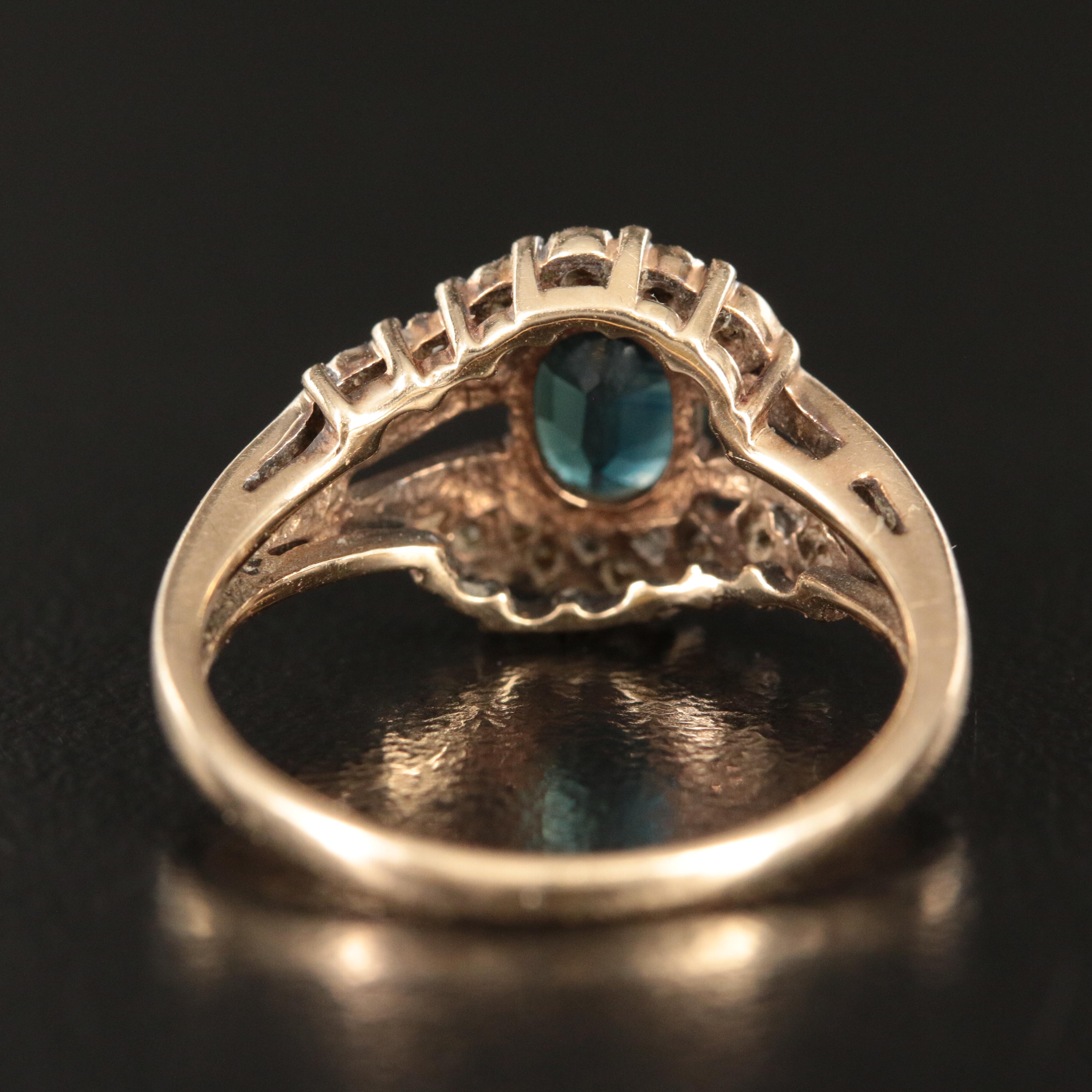 10K Sapphire and Diamond Ring