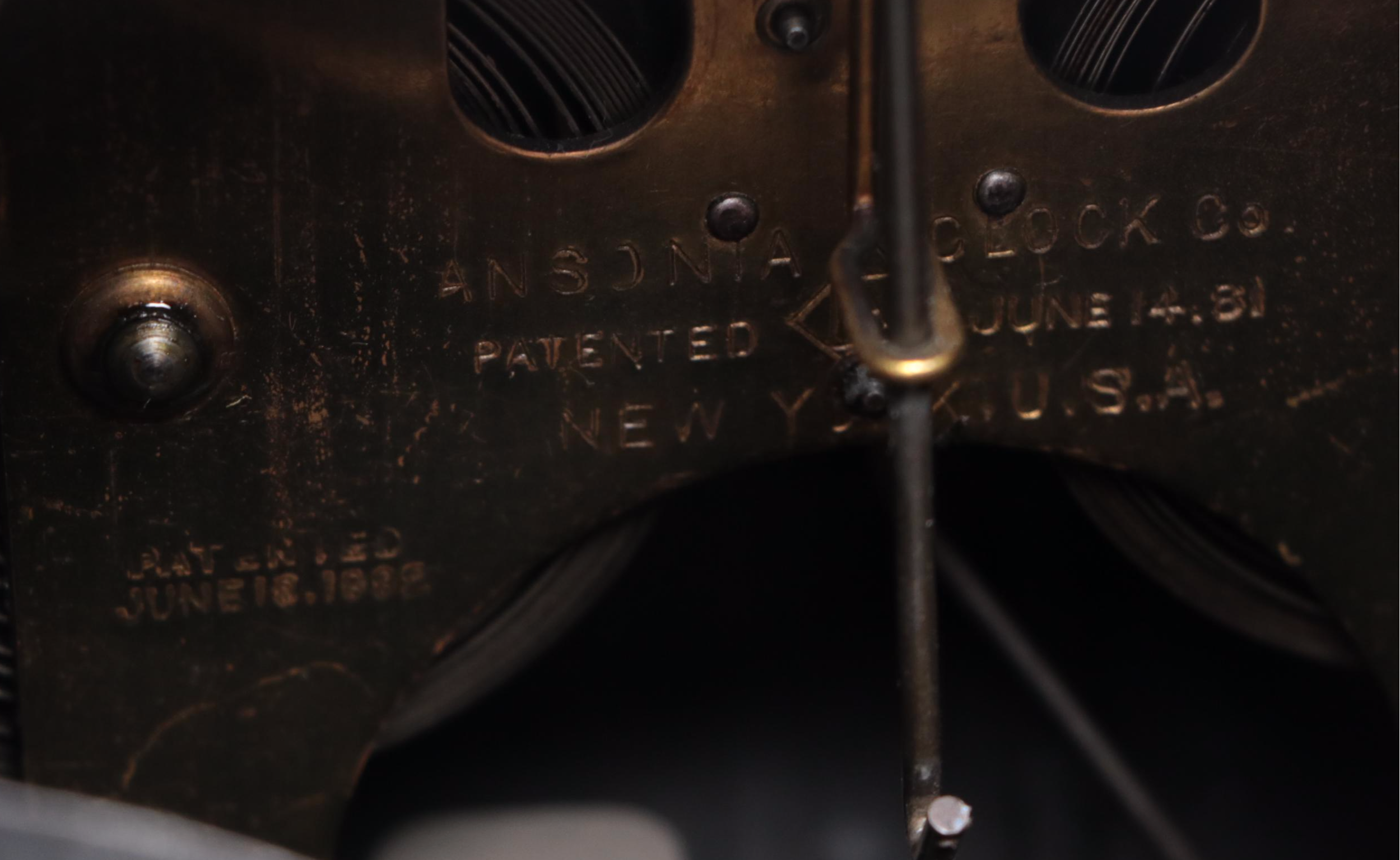 Ansonia Victorian Style Slate and Metal Mantel Clock, Late 19th/ Early 20th C.