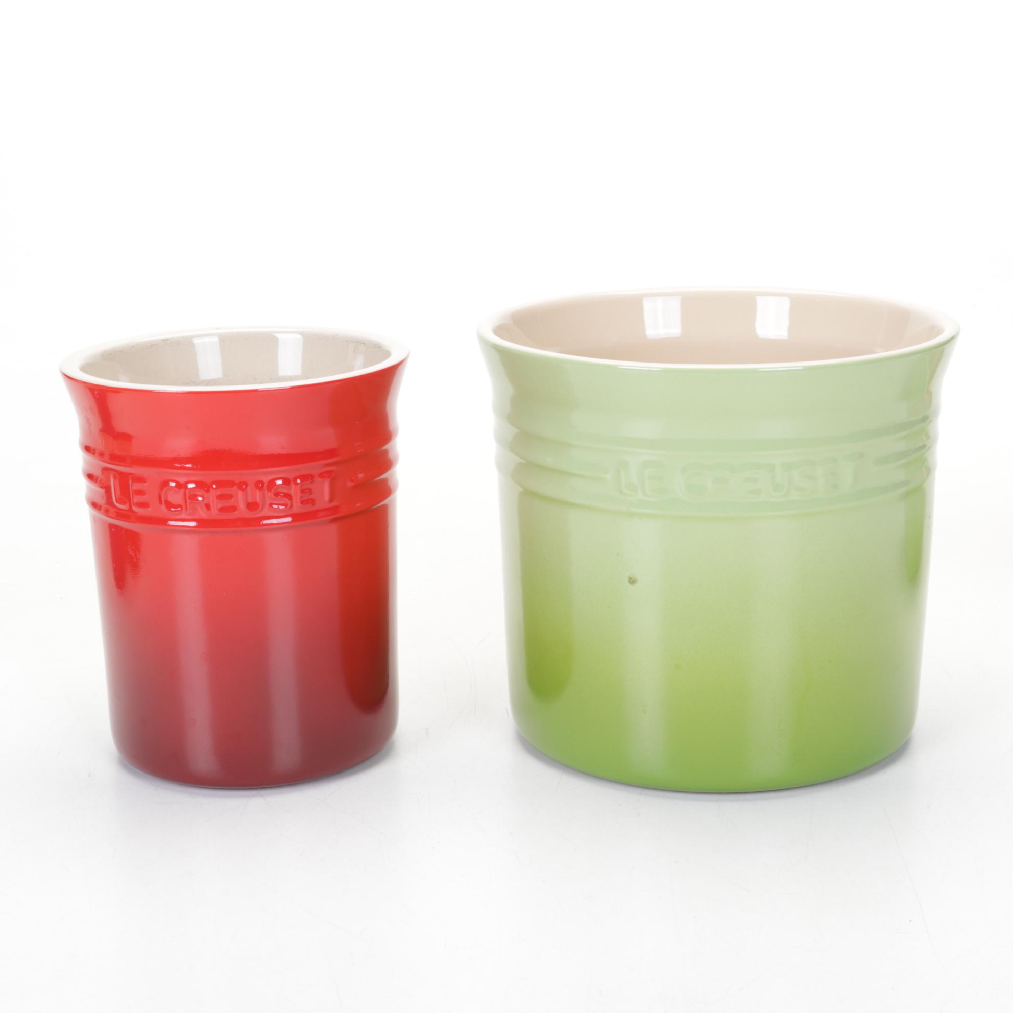 Le Creuset Stoneware Utensil Crocks with Ramekins and Jucier