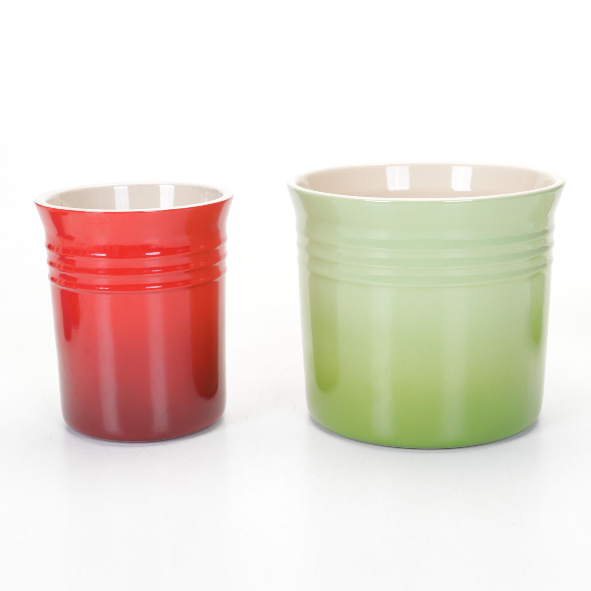 Le Creuset Stoneware Utensil Crocks with Ramekins and Jucier