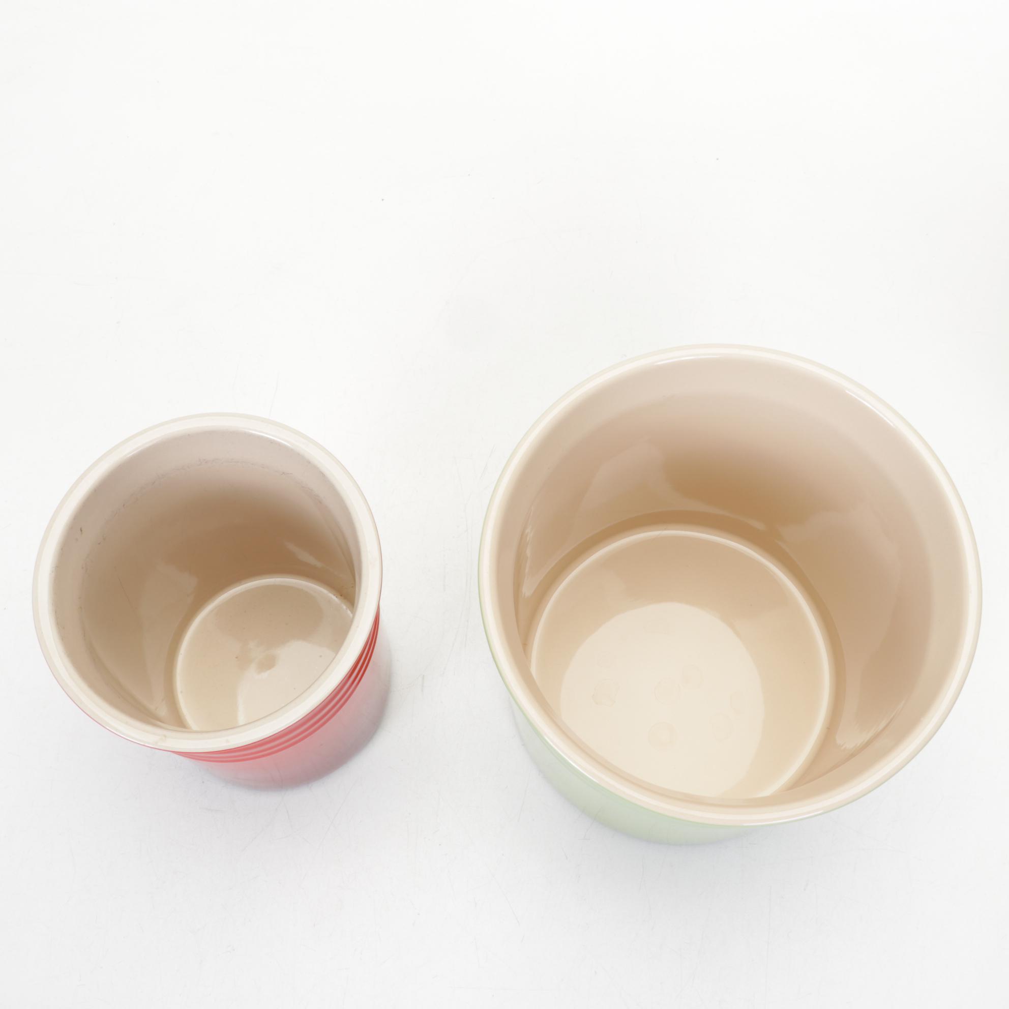 Le Creuset Stoneware Utensil Crocks with Ramekins and Jucier